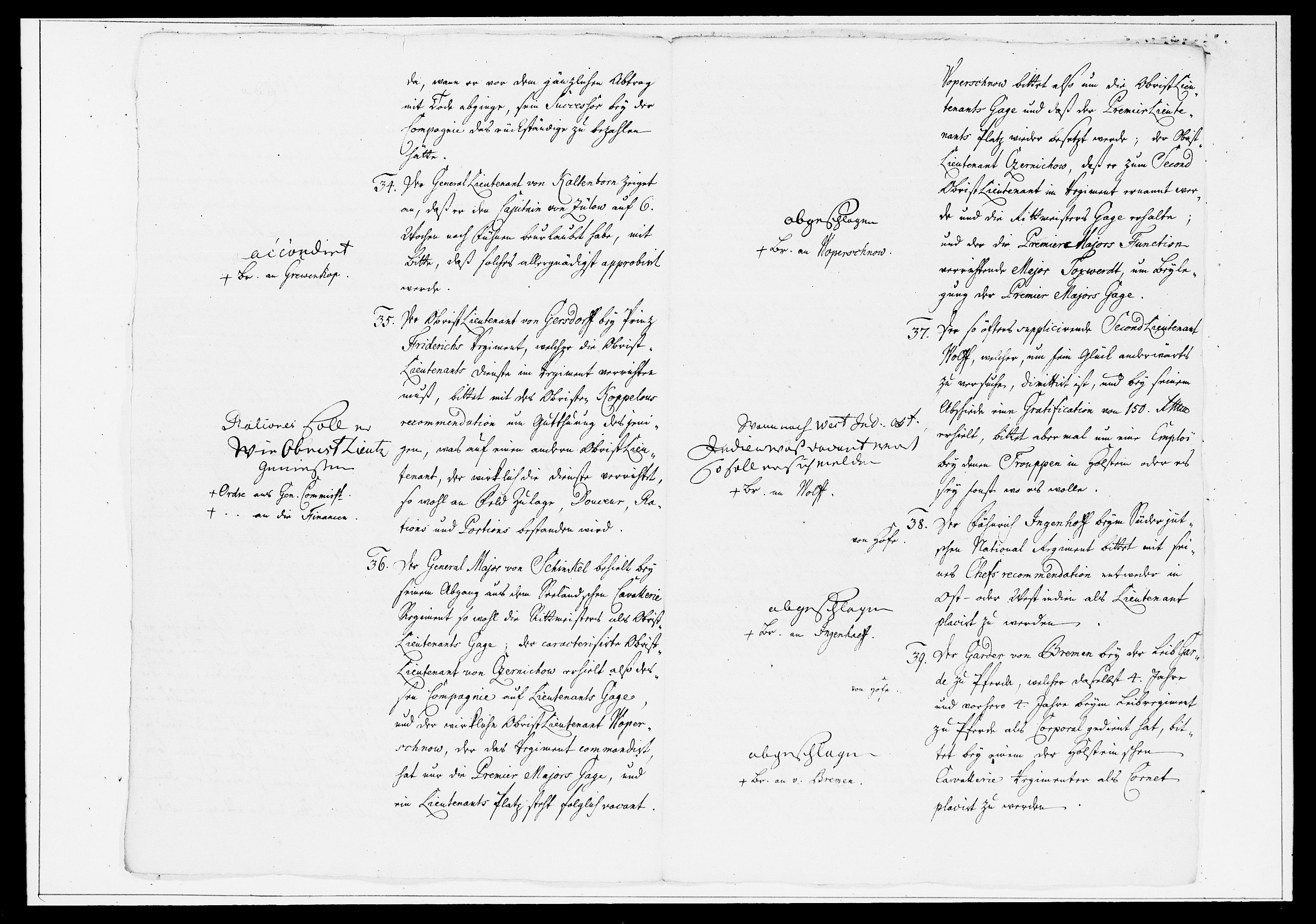 Krigskollegiet, Krigskancelliet, DRA/A-0006/-/1297-1314: Refererede sager, 1758, p. 416