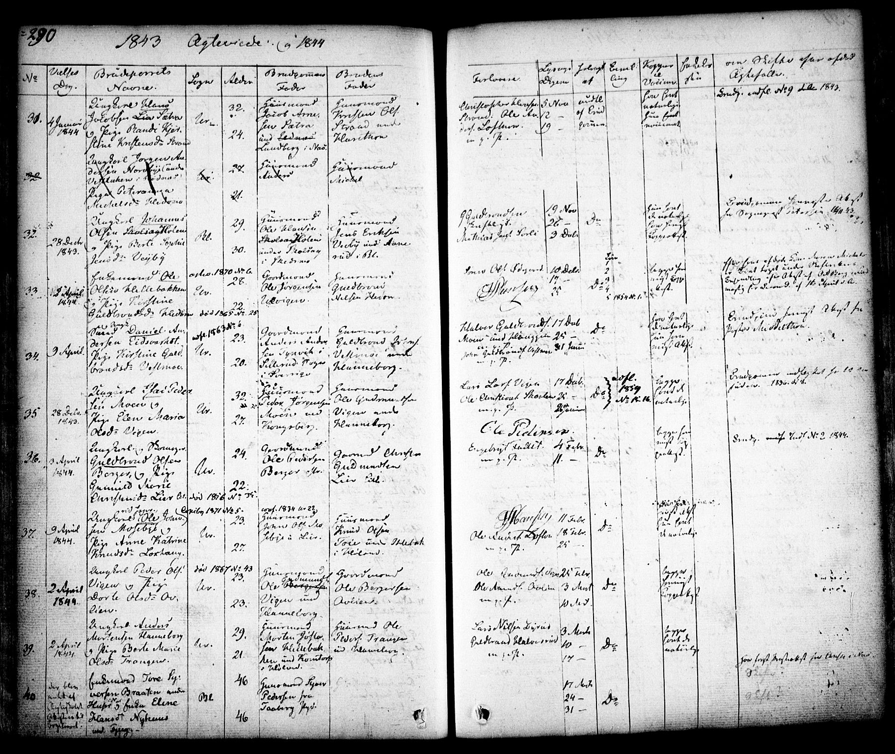 Aurskog prestekontor Kirkebøker, SAO/A-10304a/F/Fa/L0006: Parish register (official) no. I 6, 1829-1853, p. 290