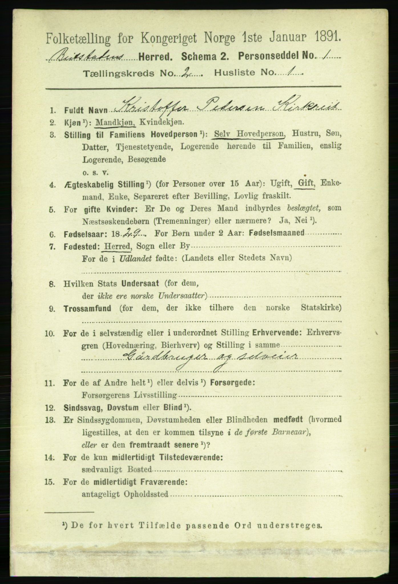 RA, 1891 census for 1727 Beitstad, 1891, p. 373