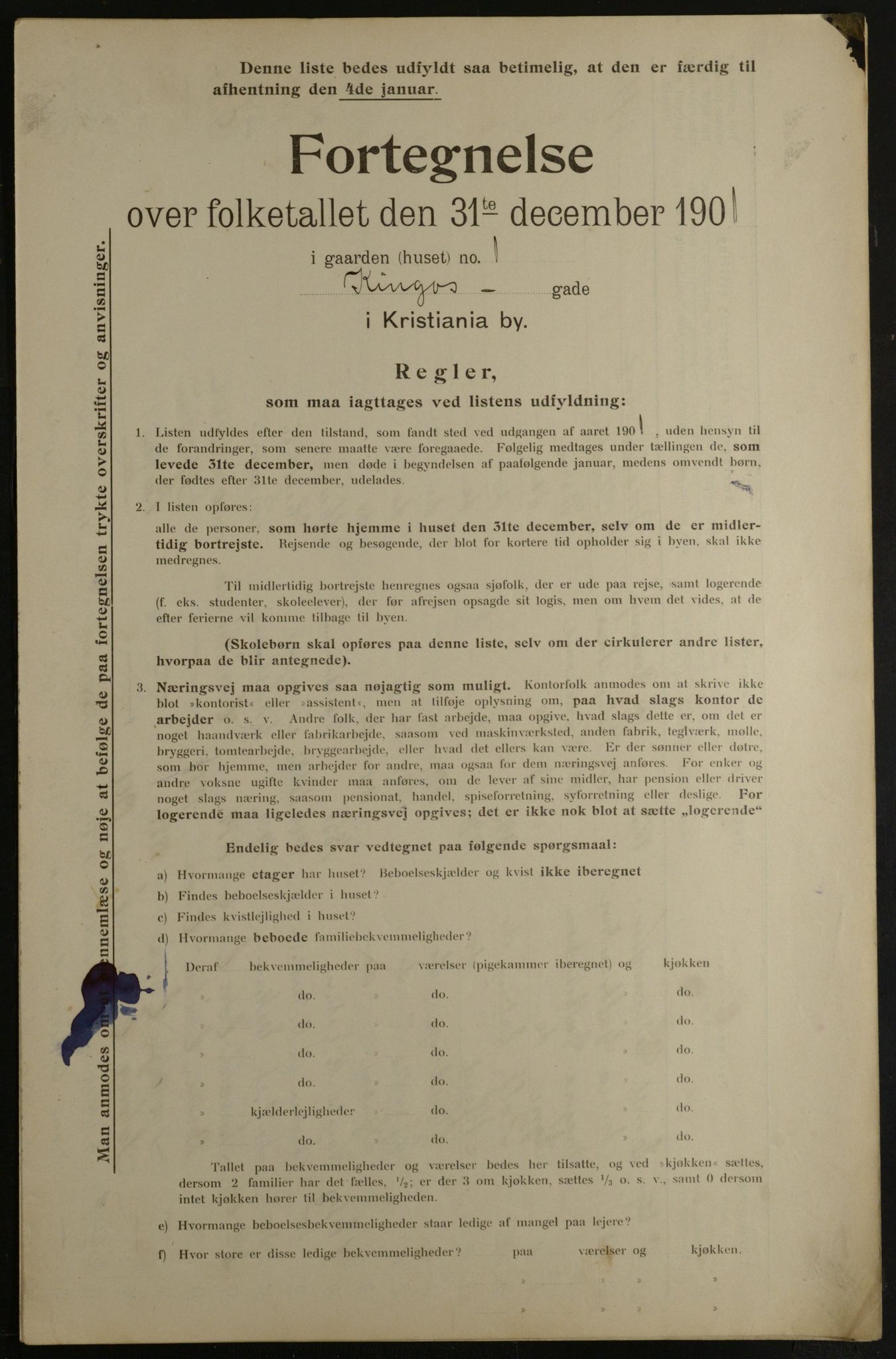 OBA, Municipal Census 1901 for Kristiania, 1901, p. 7717