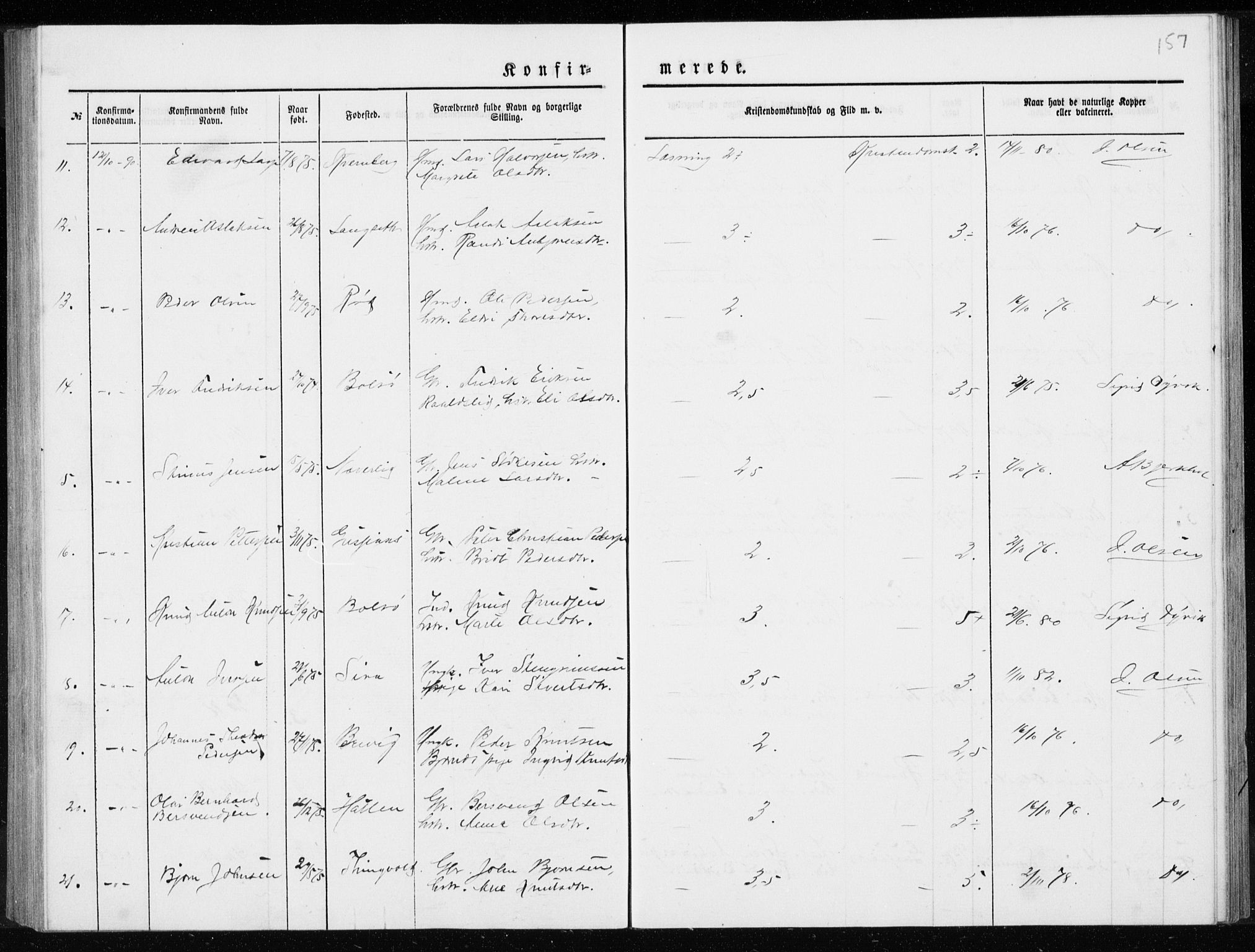 Ministerialprotokoller, klokkerbøker og fødselsregistre - Møre og Romsdal, AV/SAT-A-1454/551/L0631: Parish register (copy) no. 551C03, 1886-1894, p. 157