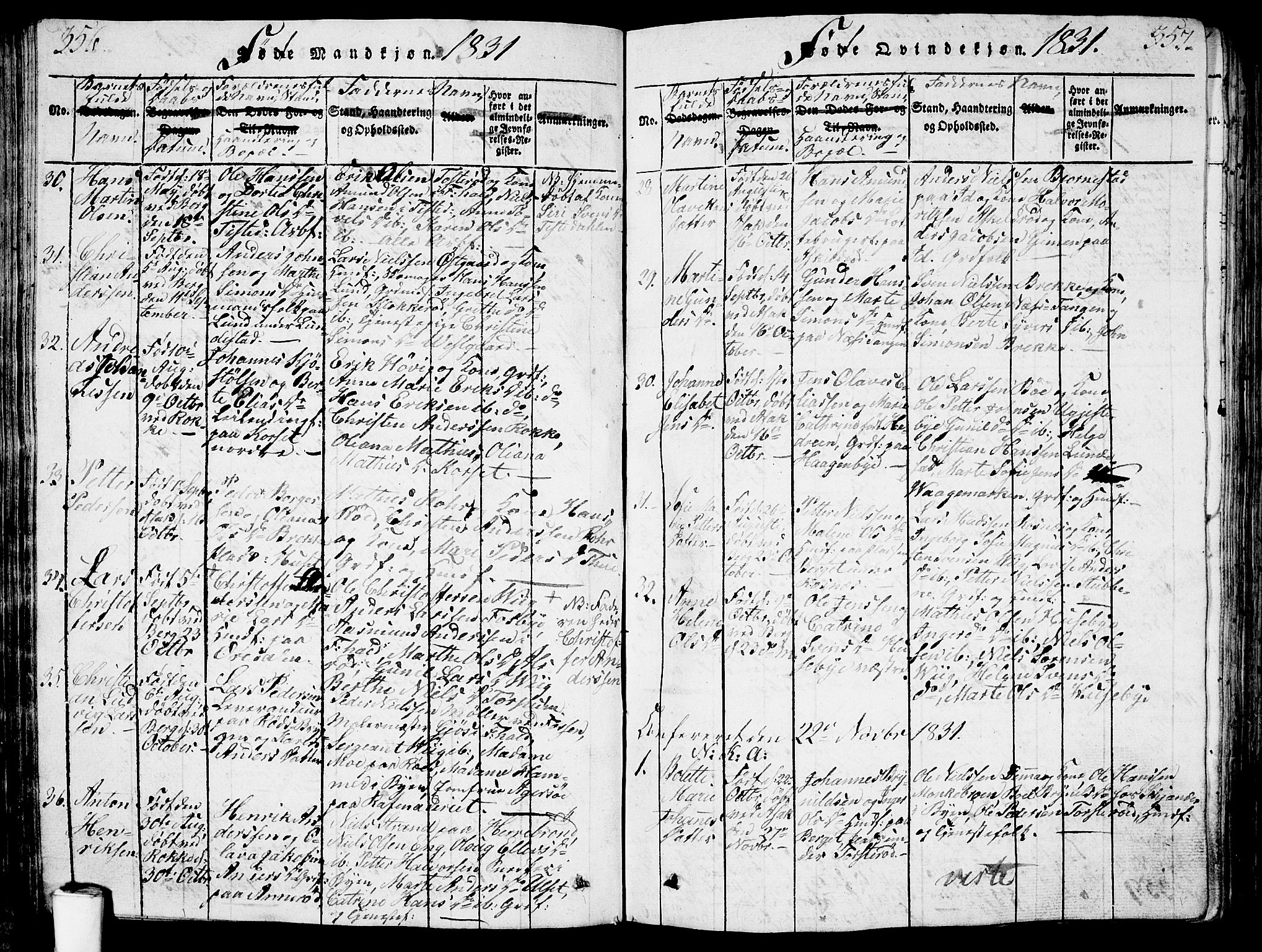 Berg prestekontor Kirkebøker, AV/SAO-A-10902/G/Ga/L0001: Parish register (copy) no. I 1, 1815-1832, p. 356-357