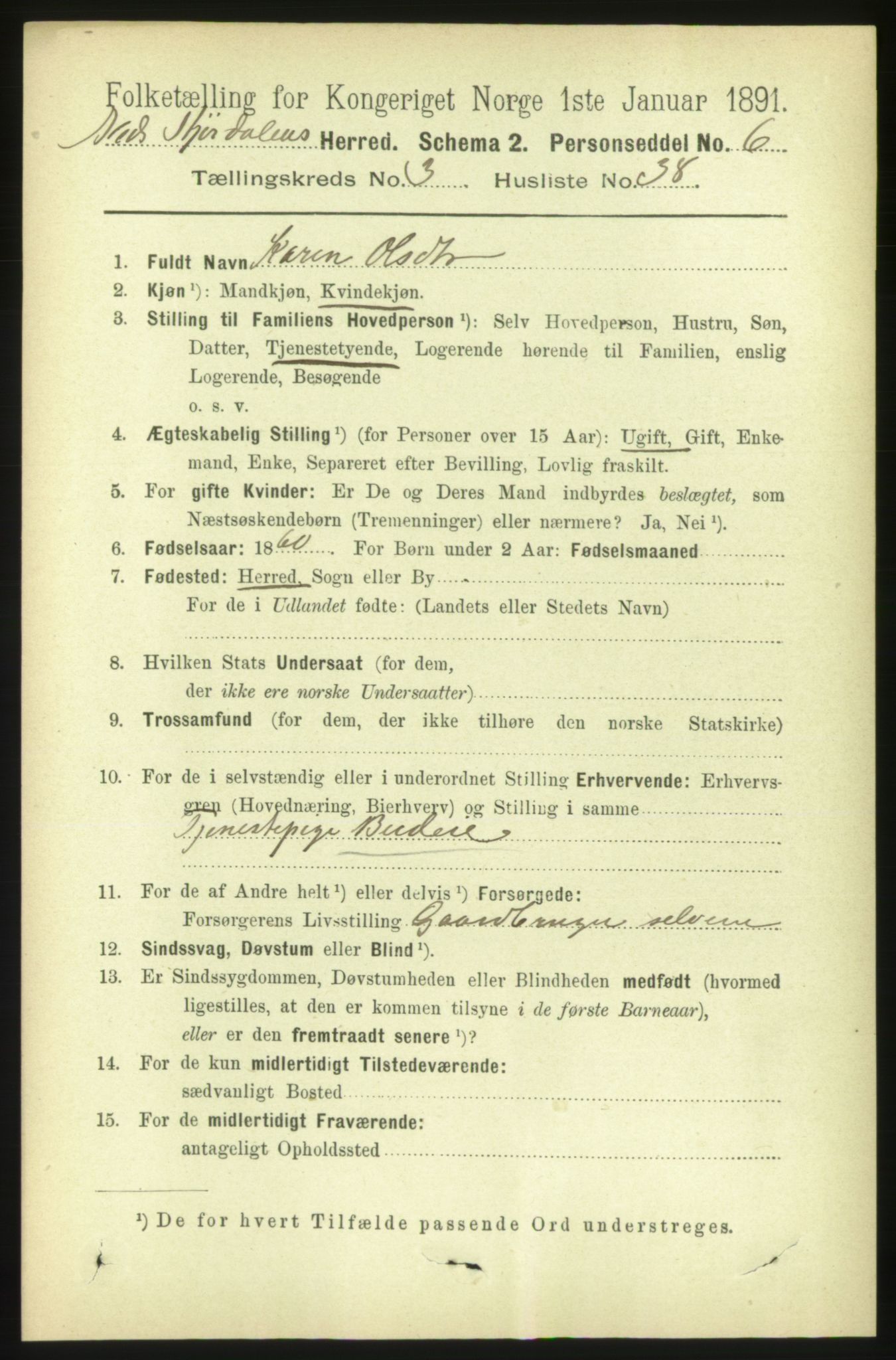 RA, 1891 census for 1714 Nedre Stjørdal, 1891, p. 1276