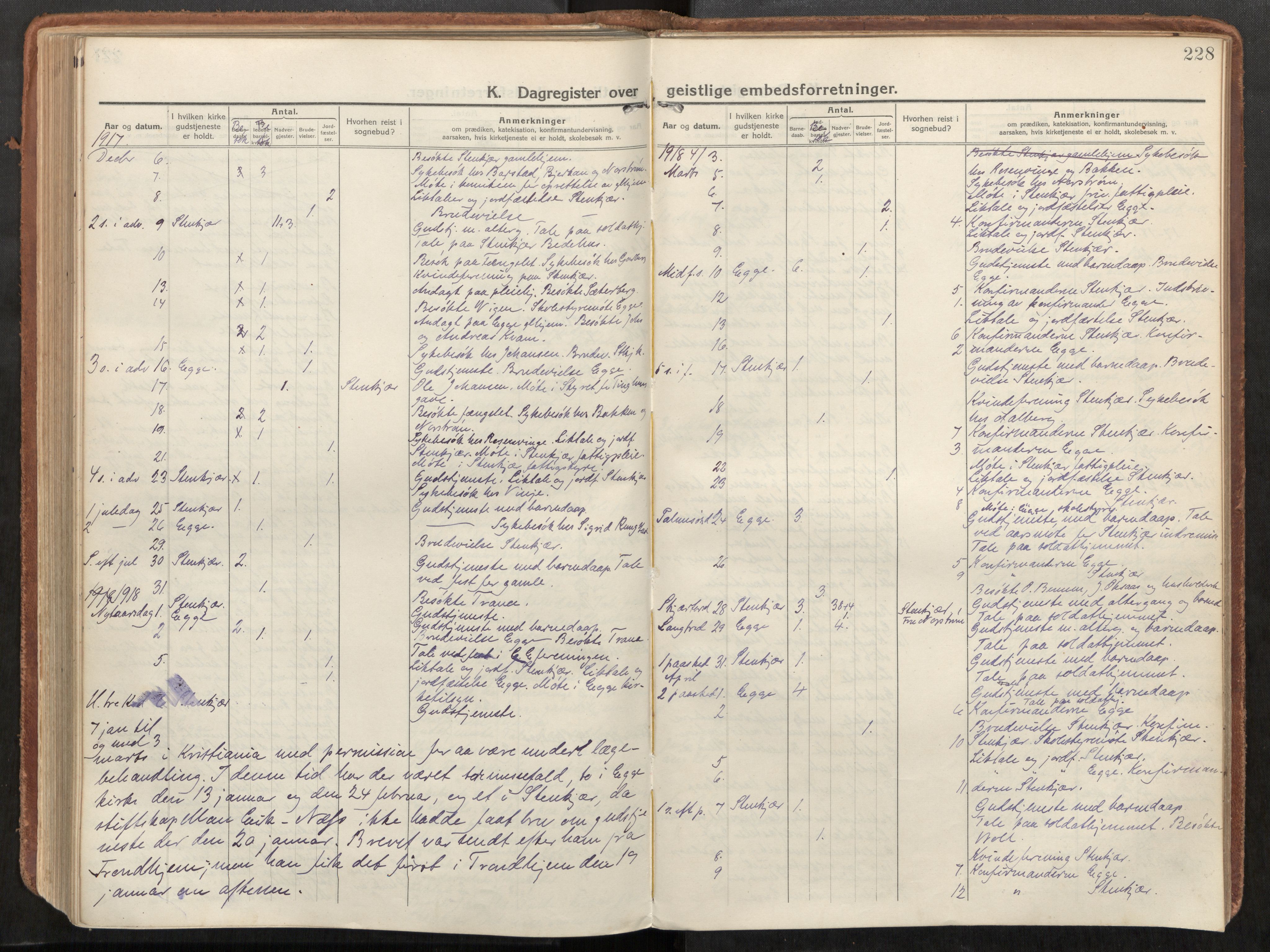 Steinkjer sokneprestkontor, AV/SAT-A-1541/01/H/Ha/Haa/L0003: Parish register (official) no. 3, 1913-1922, p. 228