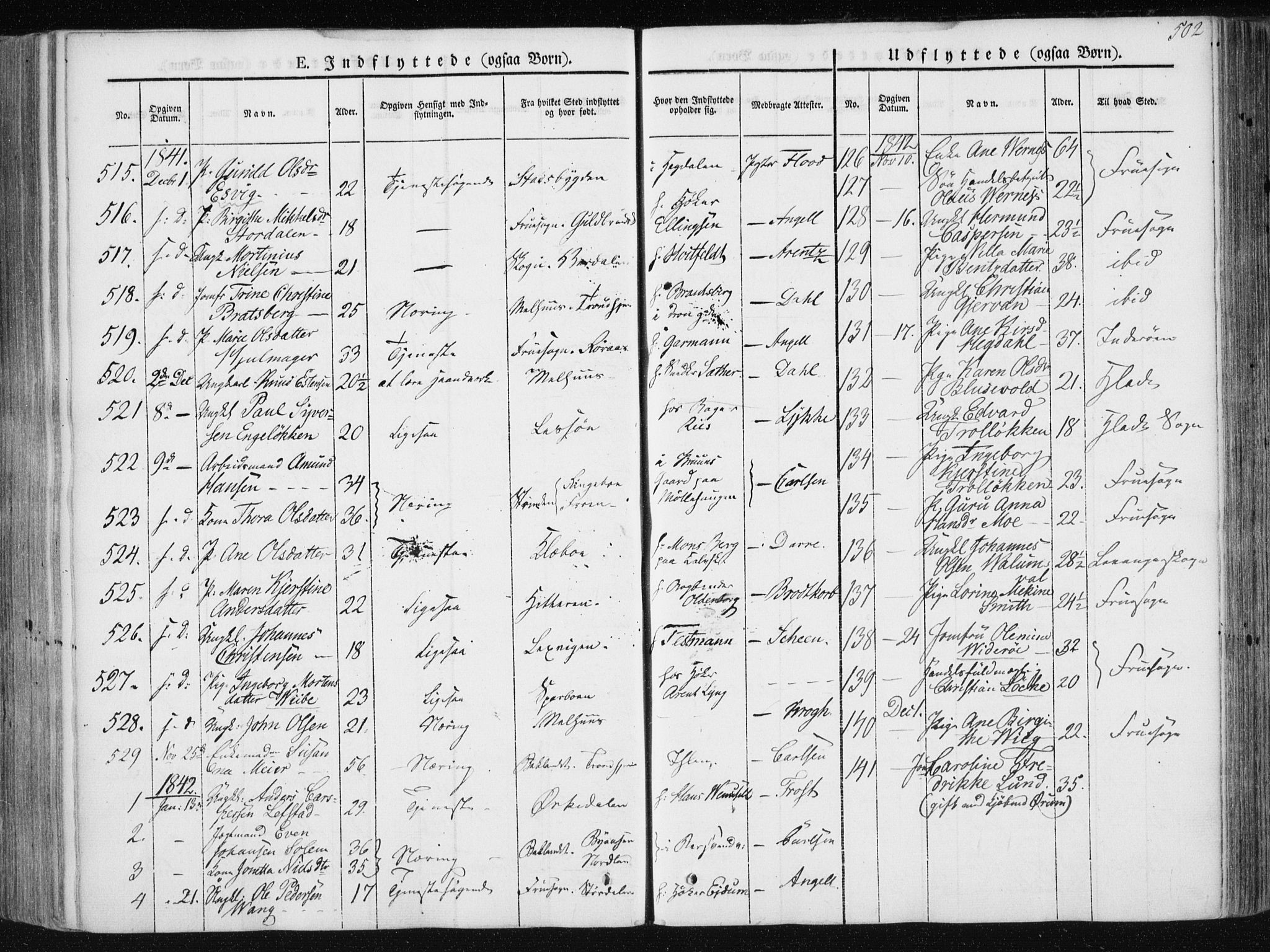 Ministerialprotokoller, klokkerbøker og fødselsregistre - Sør-Trøndelag, SAT/A-1456/601/L0049: Parish register (official) no. 601A17, 1839-1847, p. 502