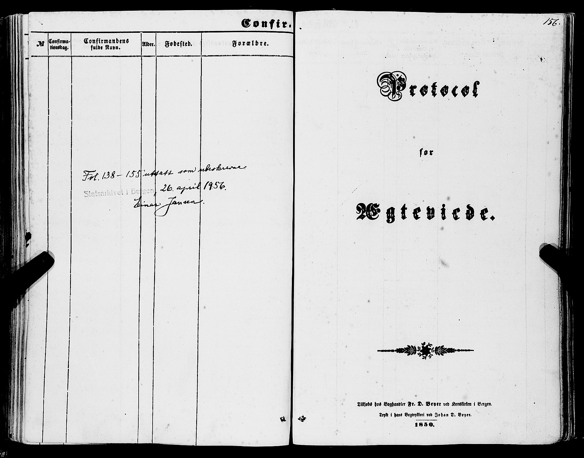 Ullensvang sokneprestembete, SAB/A-78701/H/Haa: Parish register (official) no. A 11, 1854-1866, p. 156