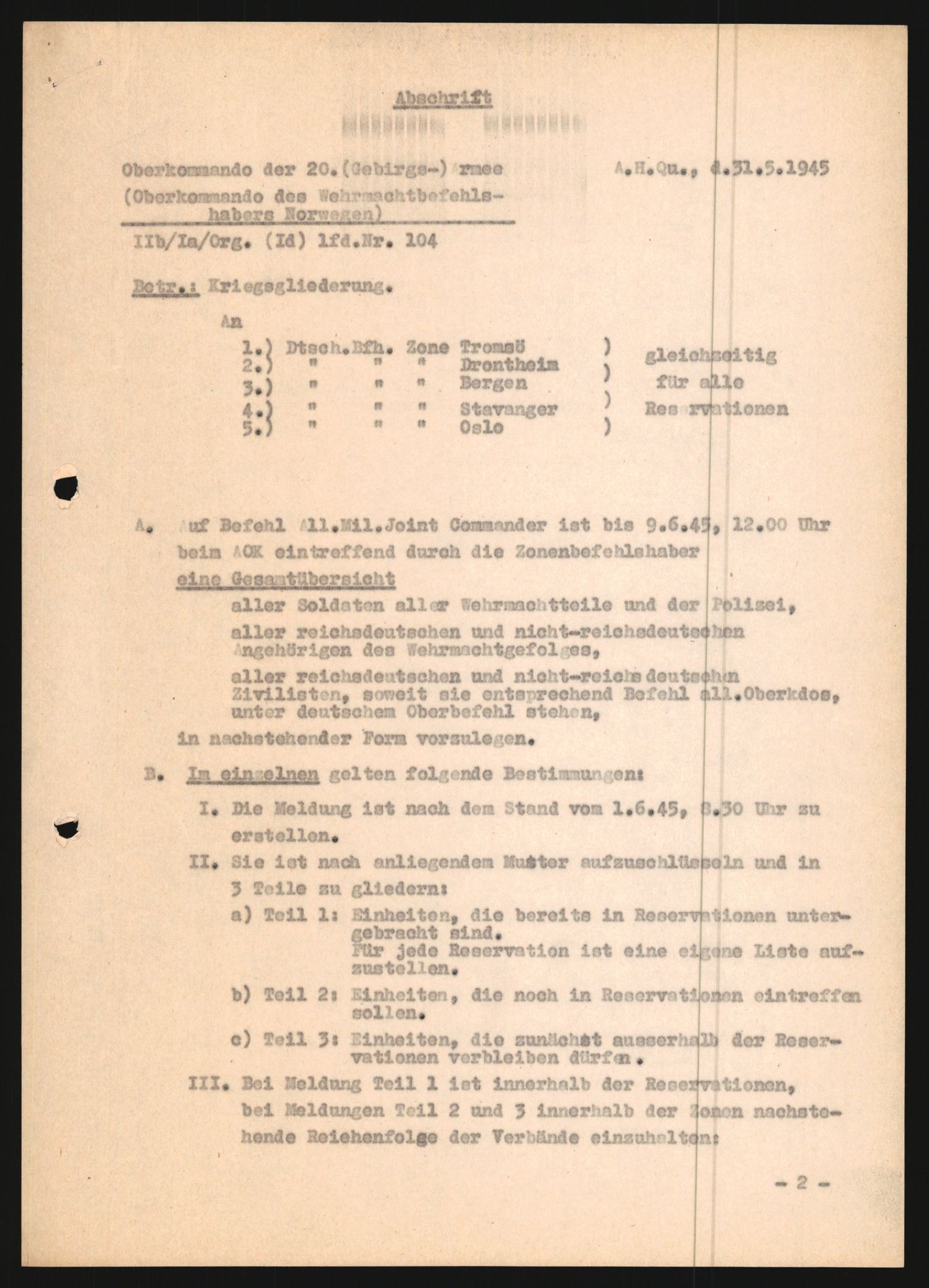 Forsvarets Overkommando. 2 kontor. Arkiv 11.4. Spredte tyske arkivsaker, AV/RA-RAFA-7031/D/Dar/Dara/L0021: Nachrichten des OKW, 1943-1945, p. 457