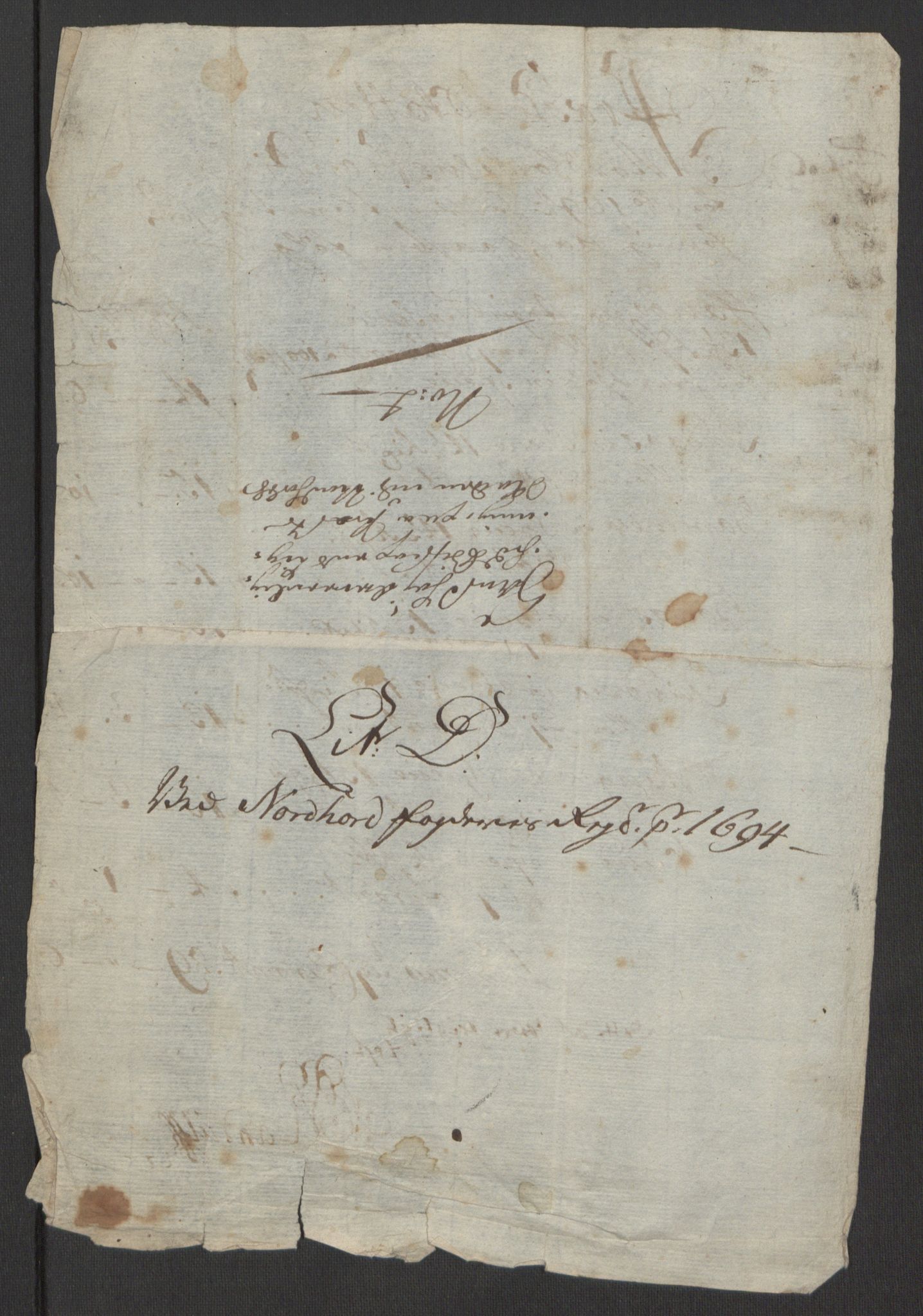 Rentekammeret inntil 1814, Reviderte regnskaper, Fogderegnskap, RA/EA-4092/R51/L3182: Fogderegnskap Nordhordland og Voss, 1694, p. 300