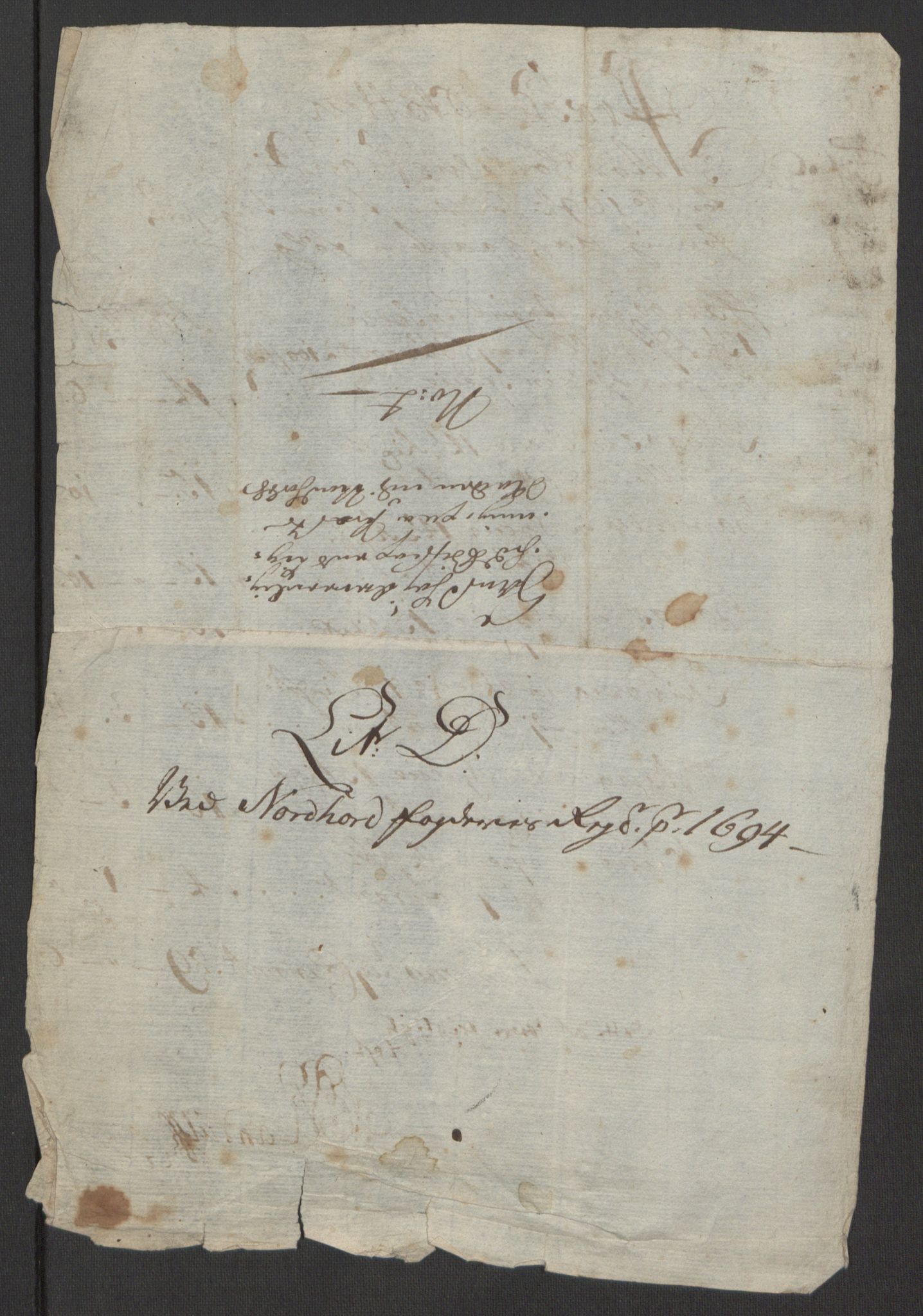 Rentekammeret inntil 1814, Reviderte regnskaper, Fogderegnskap, AV/RA-EA-4092/R51/L3182: Fogderegnskap Nordhordland og Voss, 1694, p. 300