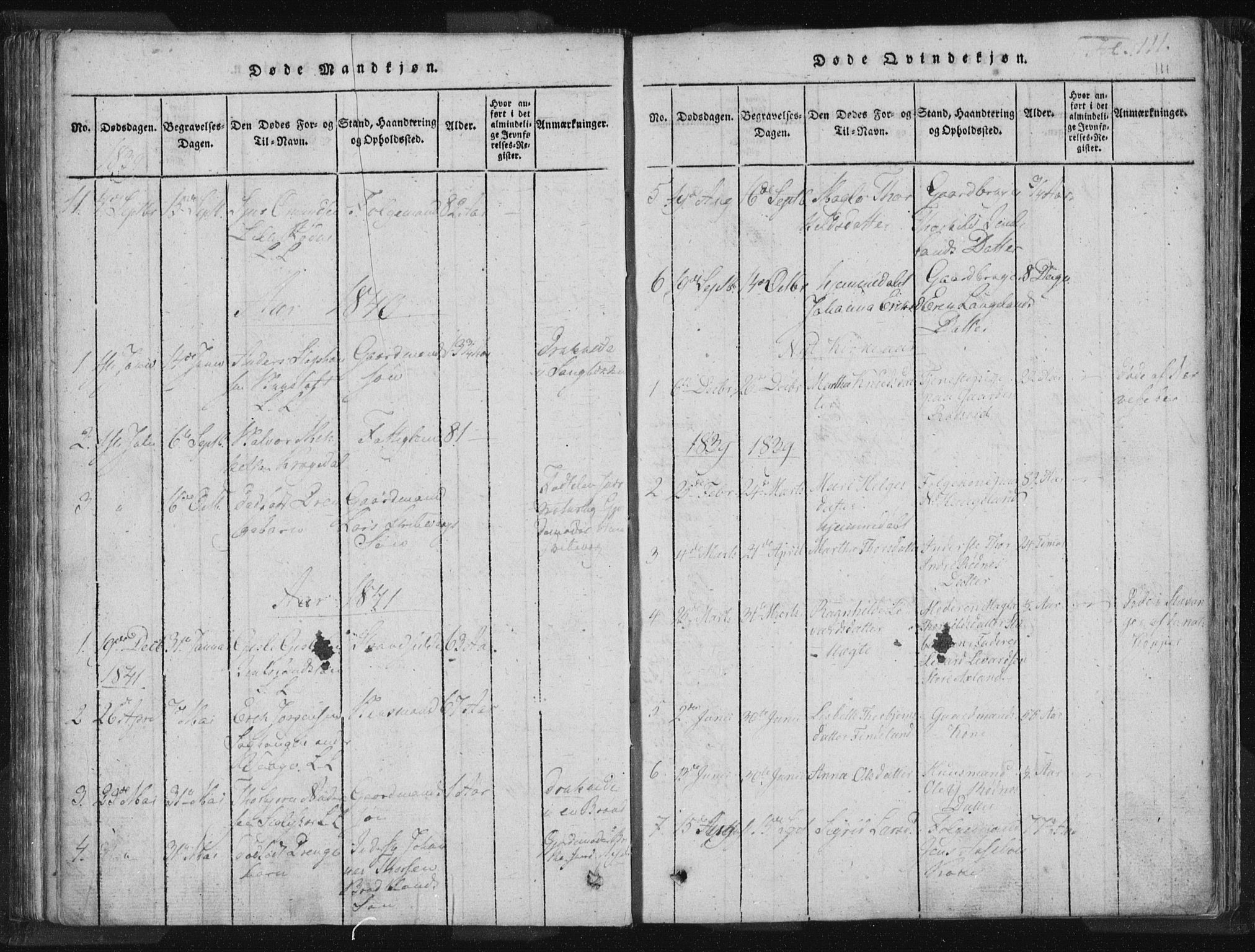 Vikedal sokneprestkontor, AV/SAST-A-101840/01/IV: Parish register (official) no. A 5, 1817-1850, p. 111