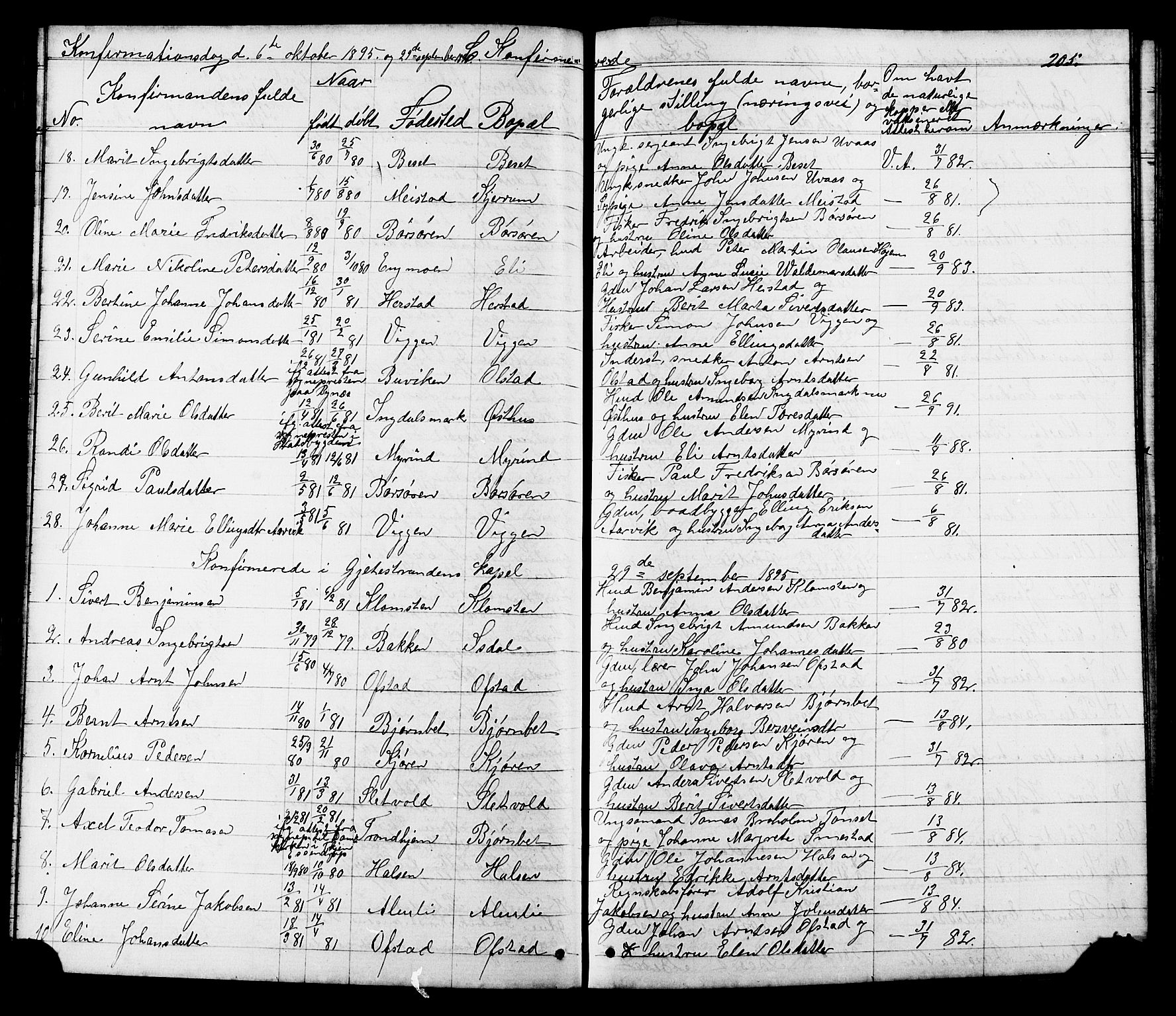 Ministerialprotokoller, klokkerbøker og fødselsregistre - Sør-Trøndelag, SAT/A-1456/665/L0777: Parish register (copy) no. 665C02, 1867-1915, p. 205