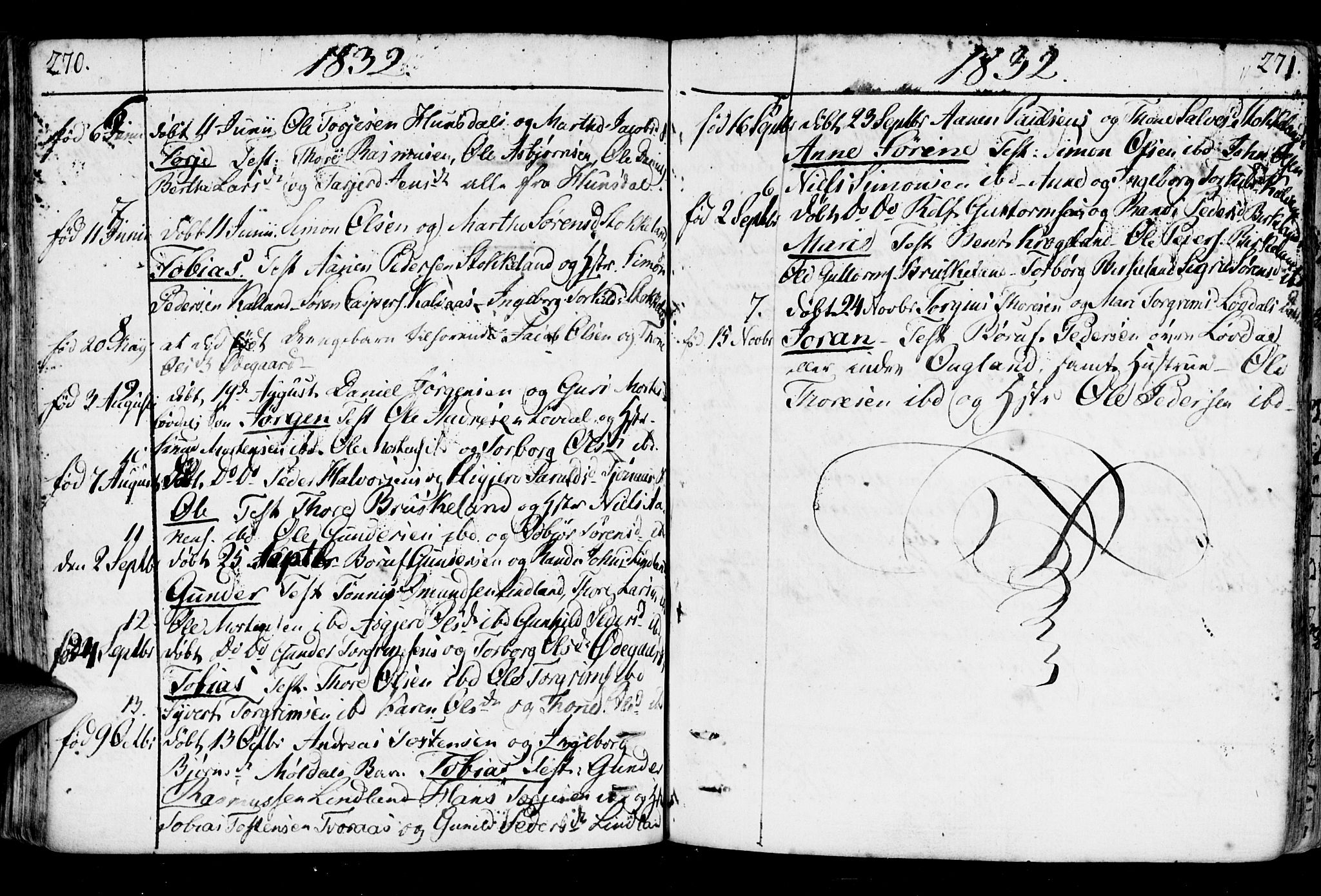 Holum sokneprestkontor, SAK/1111-0022/F/Fa/Fab/L0004: Parish register (official) no. A 4, 1774-1847, p. 270-271