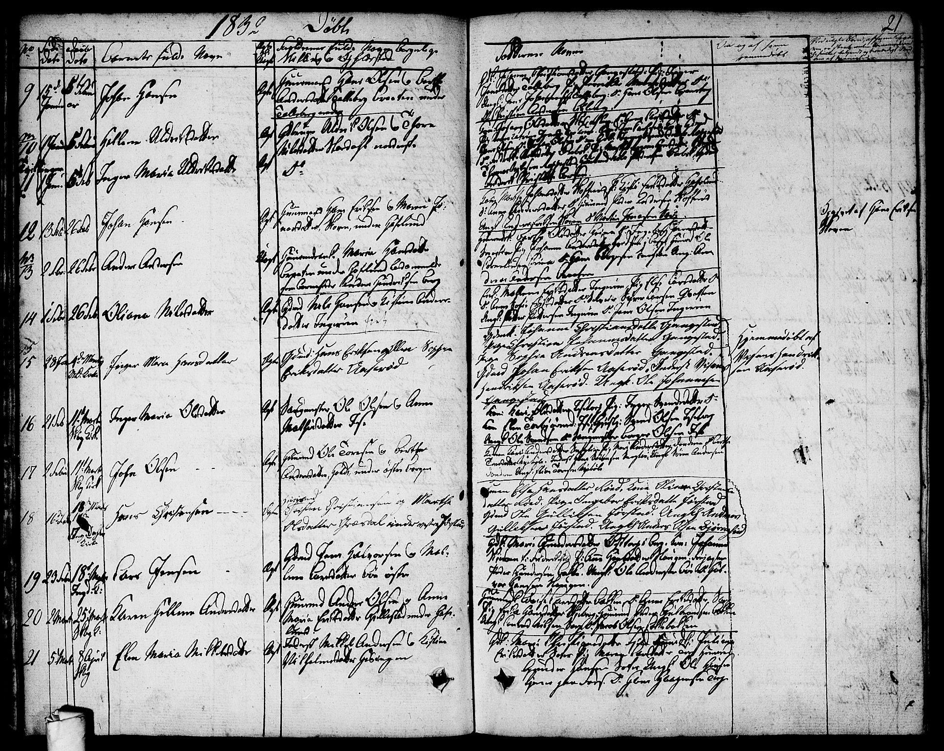 Skjeberg prestekontor Kirkebøker, SAO/A-10923/F/Fa/L0005: Parish register (official) no. I 5, 1830-1845, p. 21
