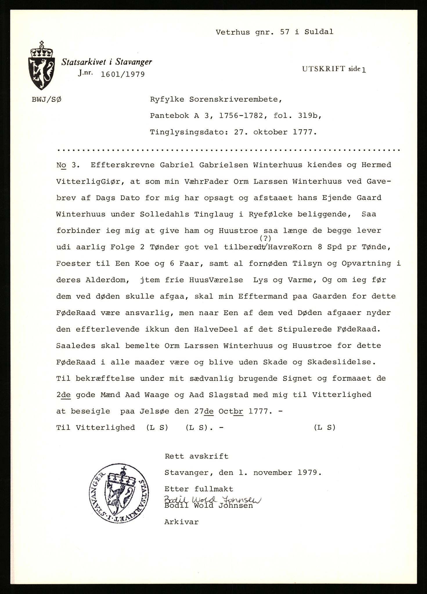 Statsarkivet i Stavanger, AV/SAST-A-101971/03/Y/Yj/L0094: Avskrifter sortert etter gårdsnavn: Vetrhus - Vik i Nerstrand, 1750-1930, p. 57