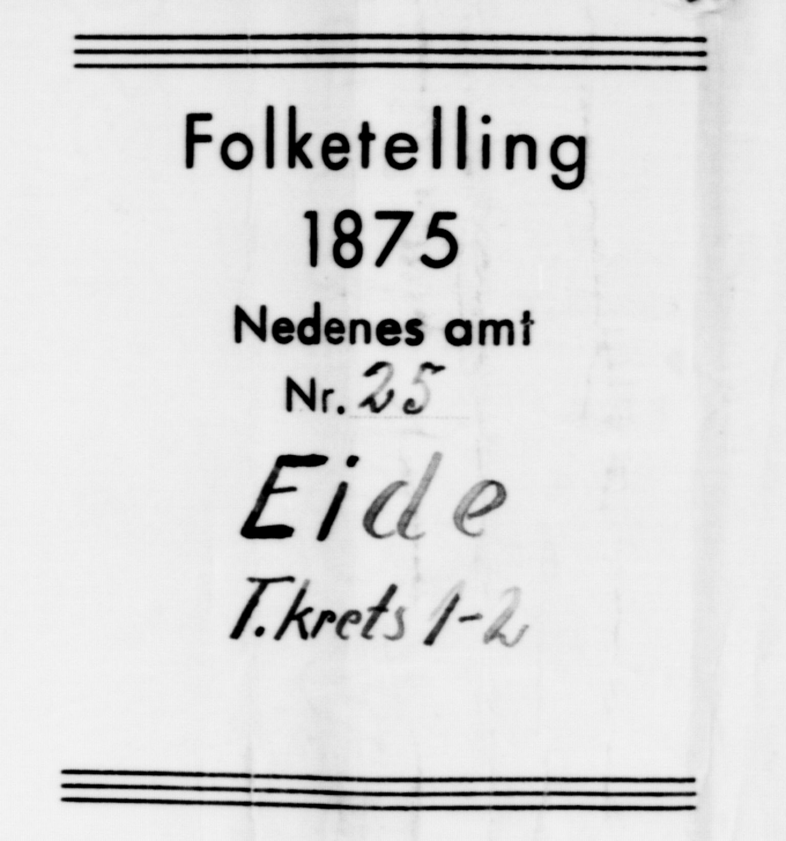 SAK, 1875 census for 0924P Homedal, 1875, p. 15