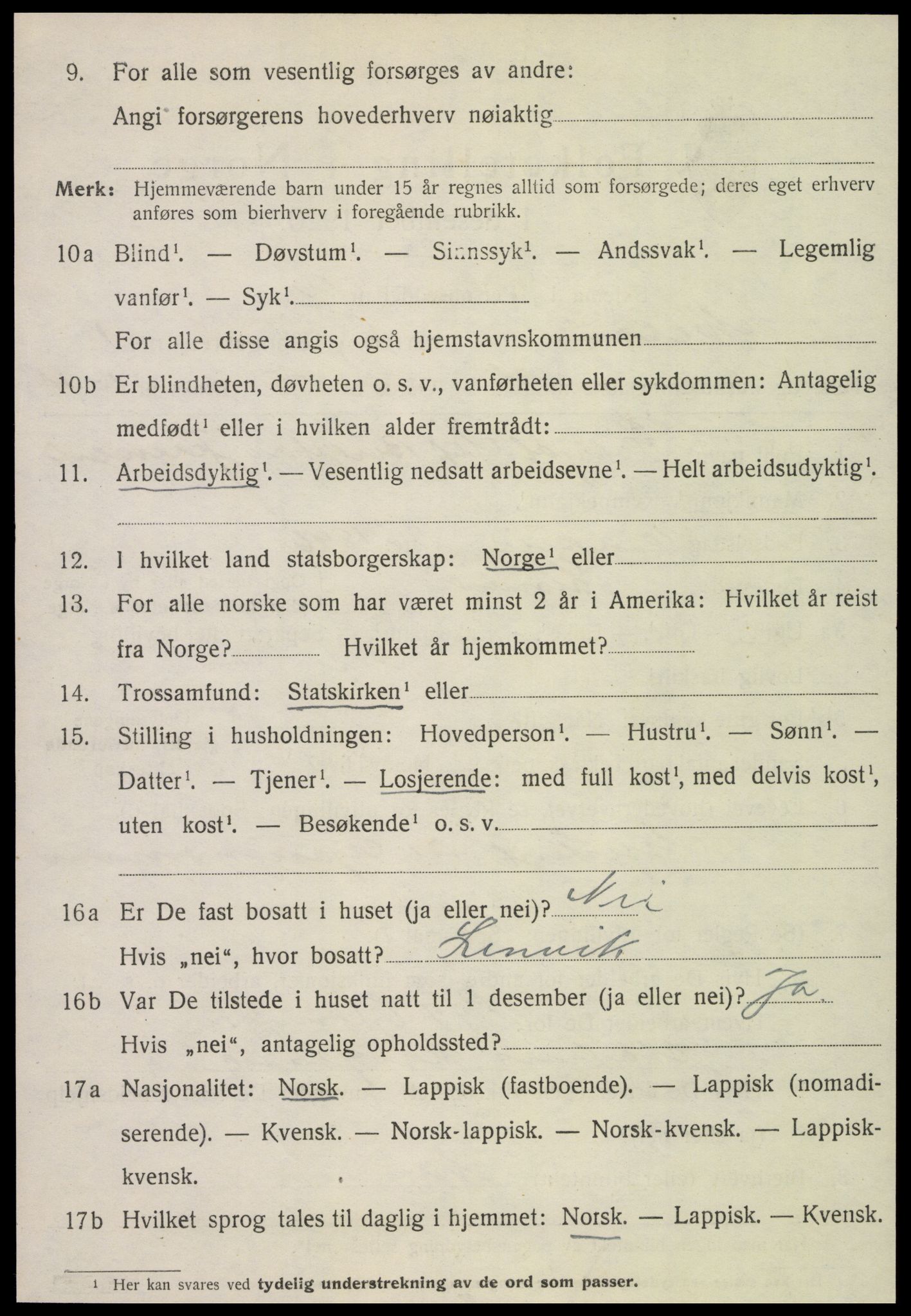 SAT, 1920 census for Meløy, 1920, p. 6838