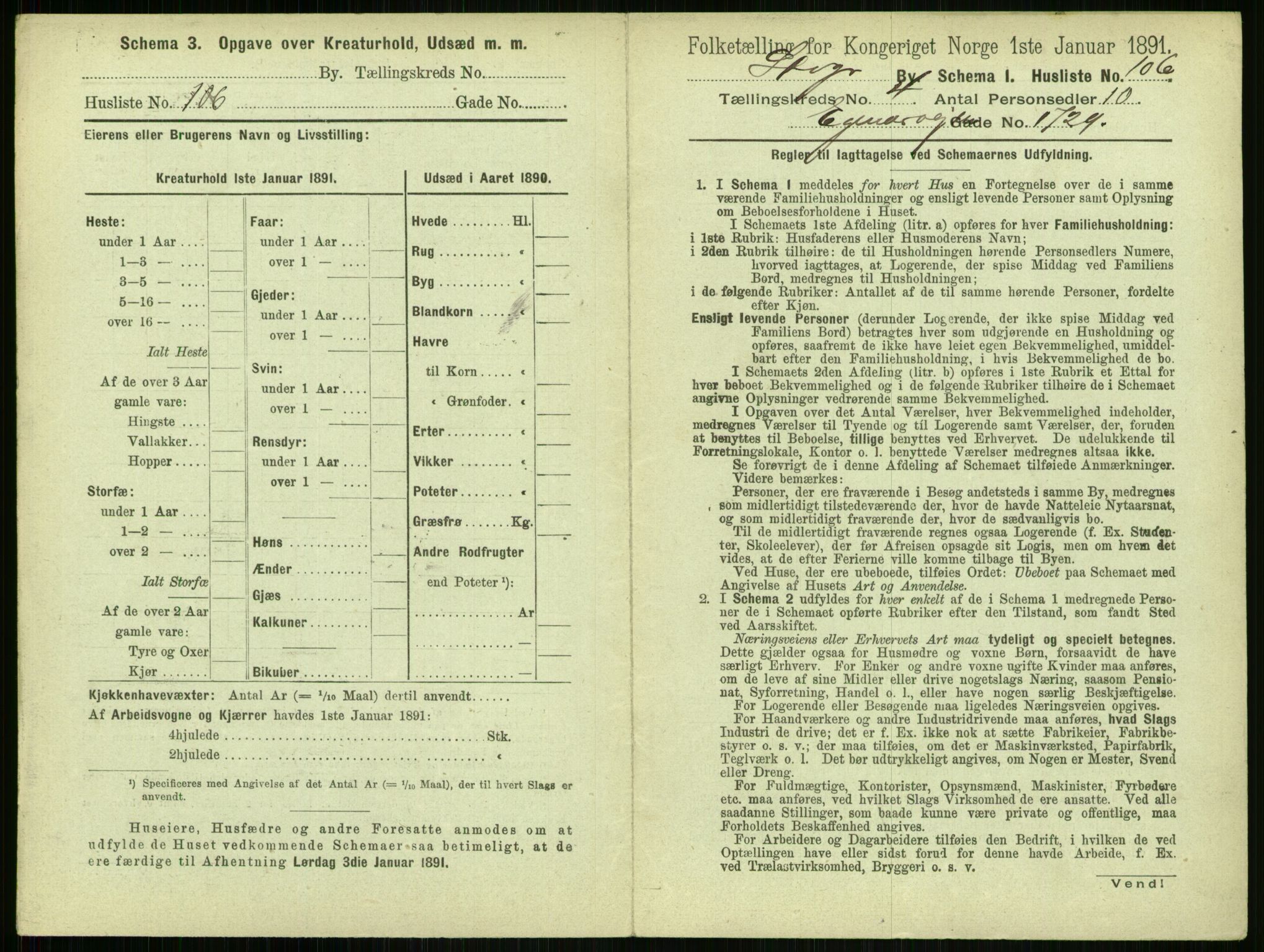 RA, 1891 census for 1103 Stavanger, 1891, p. 875