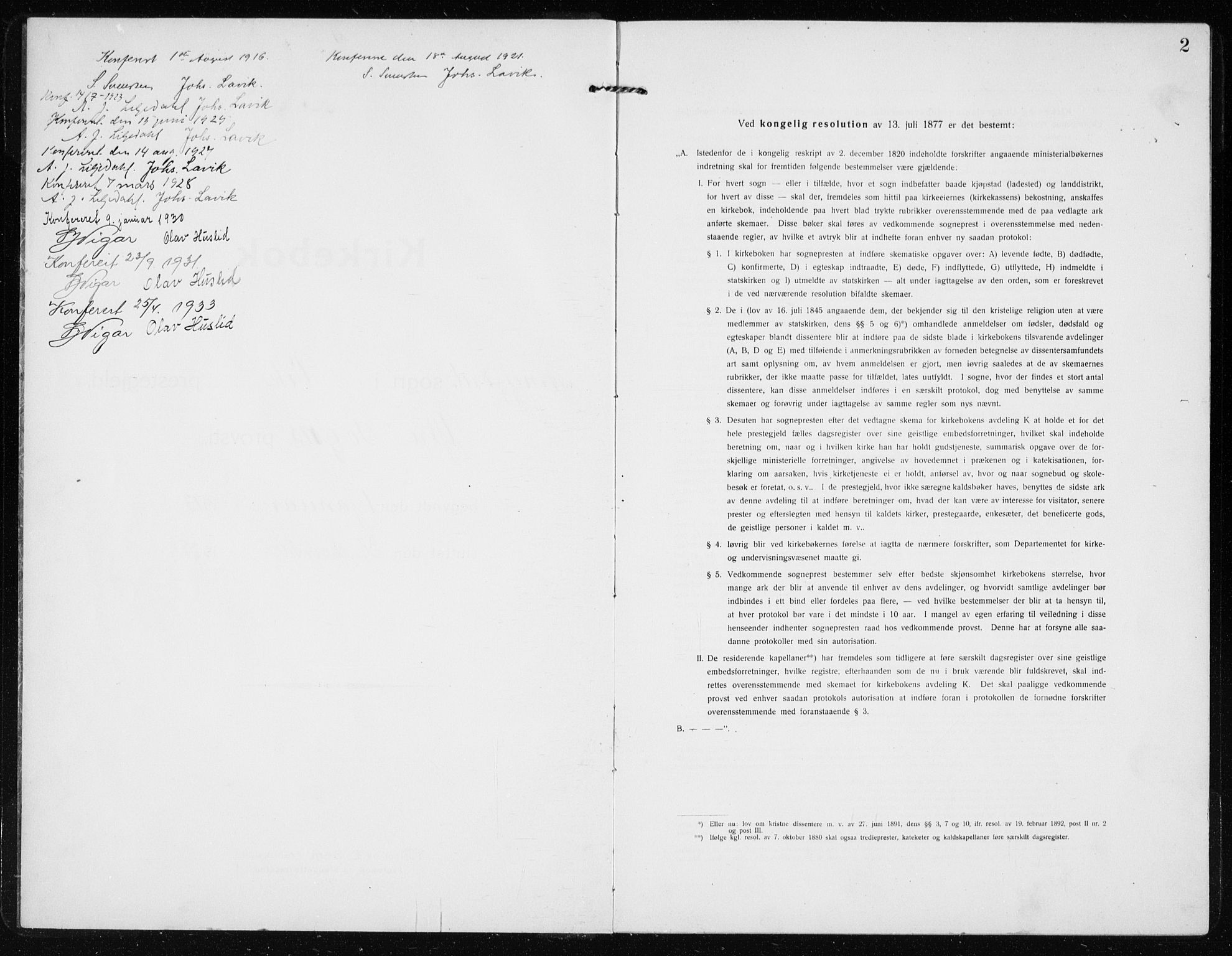 Vik sokneprestembete, SAB/A-81501: Klokkerbok nr. B 4, 1913-1938, s. 2