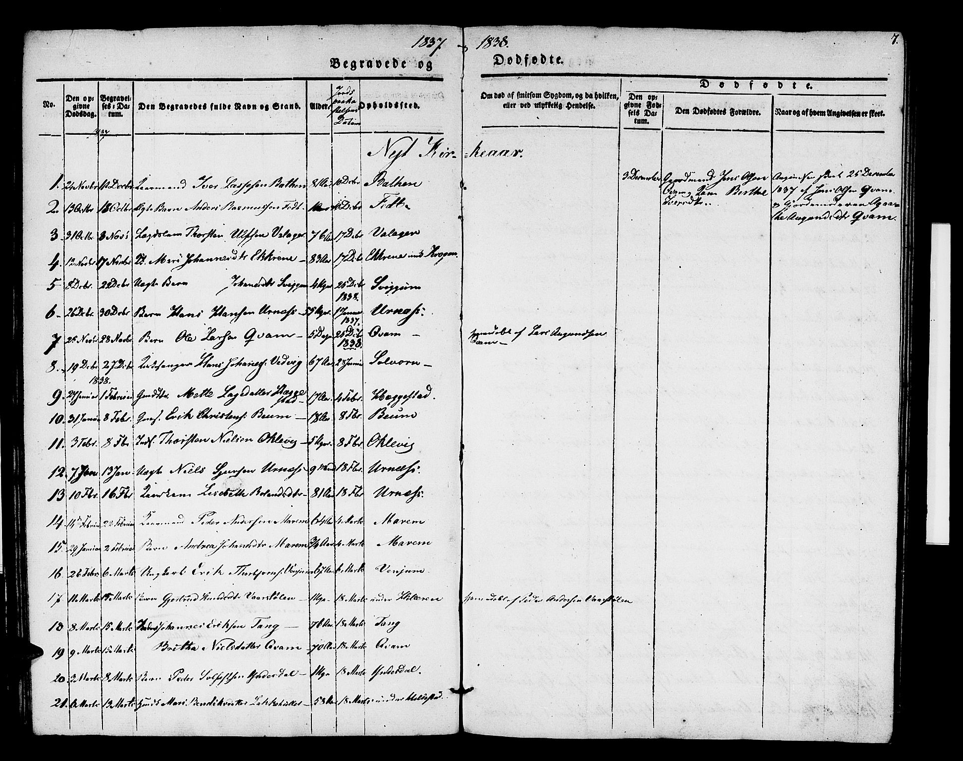 Hafslo sokneprestembete, AV/SAB-A-80301/H/Haa/Haaa/L0008: Ministerialbok nr. A 8, 1834-1852, s. 7
