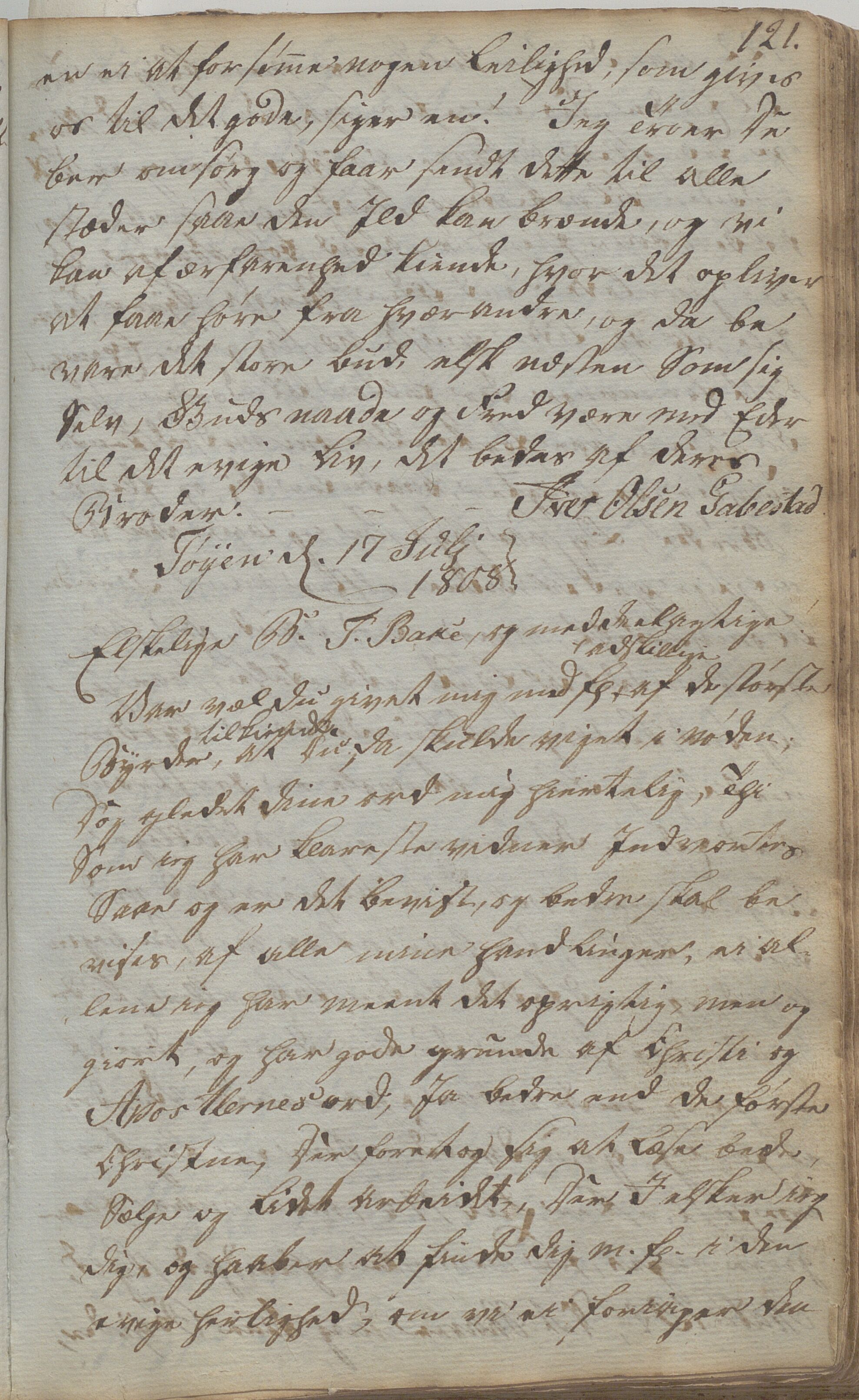 Heggtveitsamlingen, TMF/A-1007/H/L0047/0007: Kopibøker, brev etc.  / "Kopsland", 1800-1850, s. 121