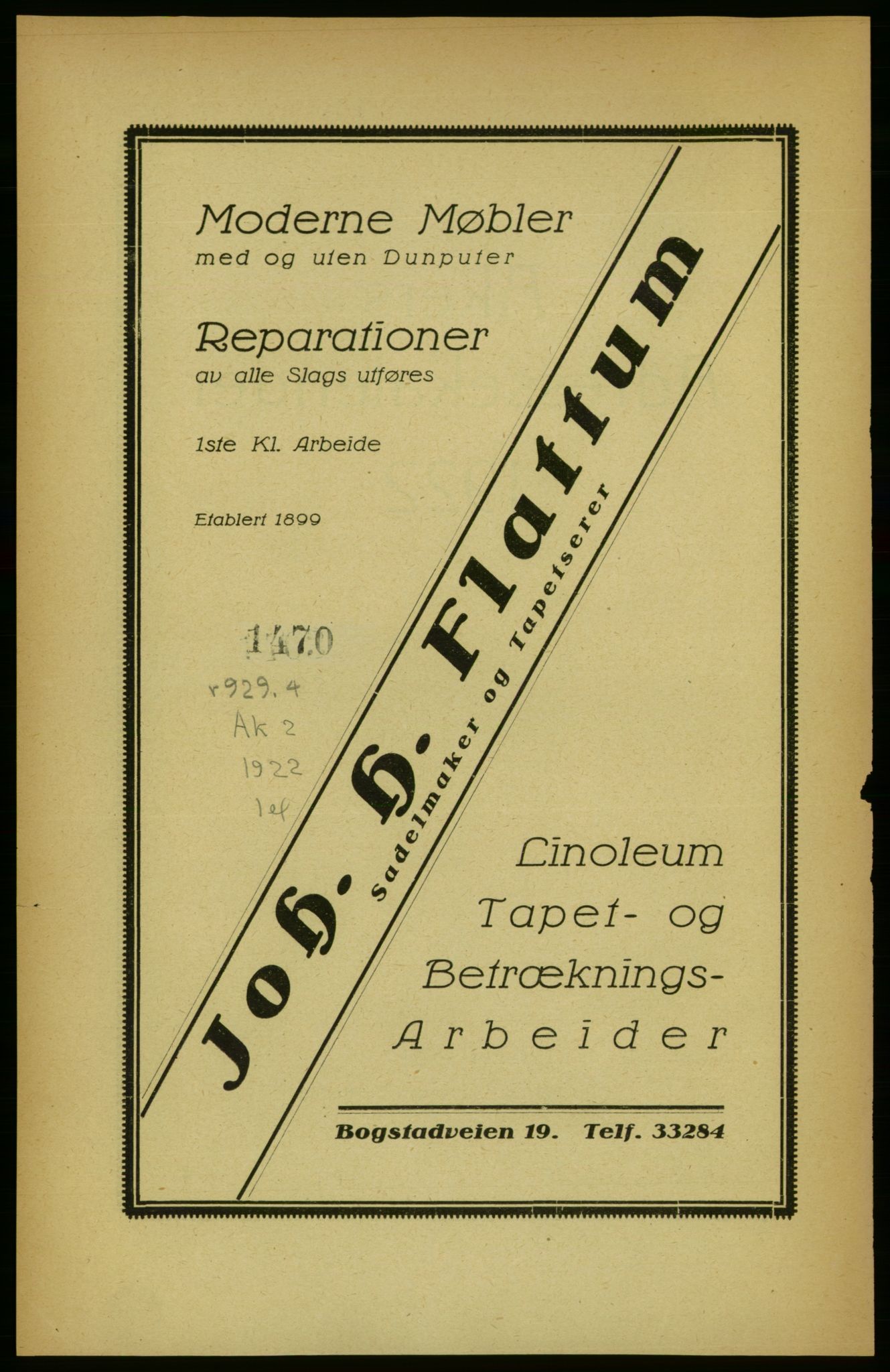 Aker adressebok/adressekalender, PUBL/001/A/002: Akers adressekalender, 1922