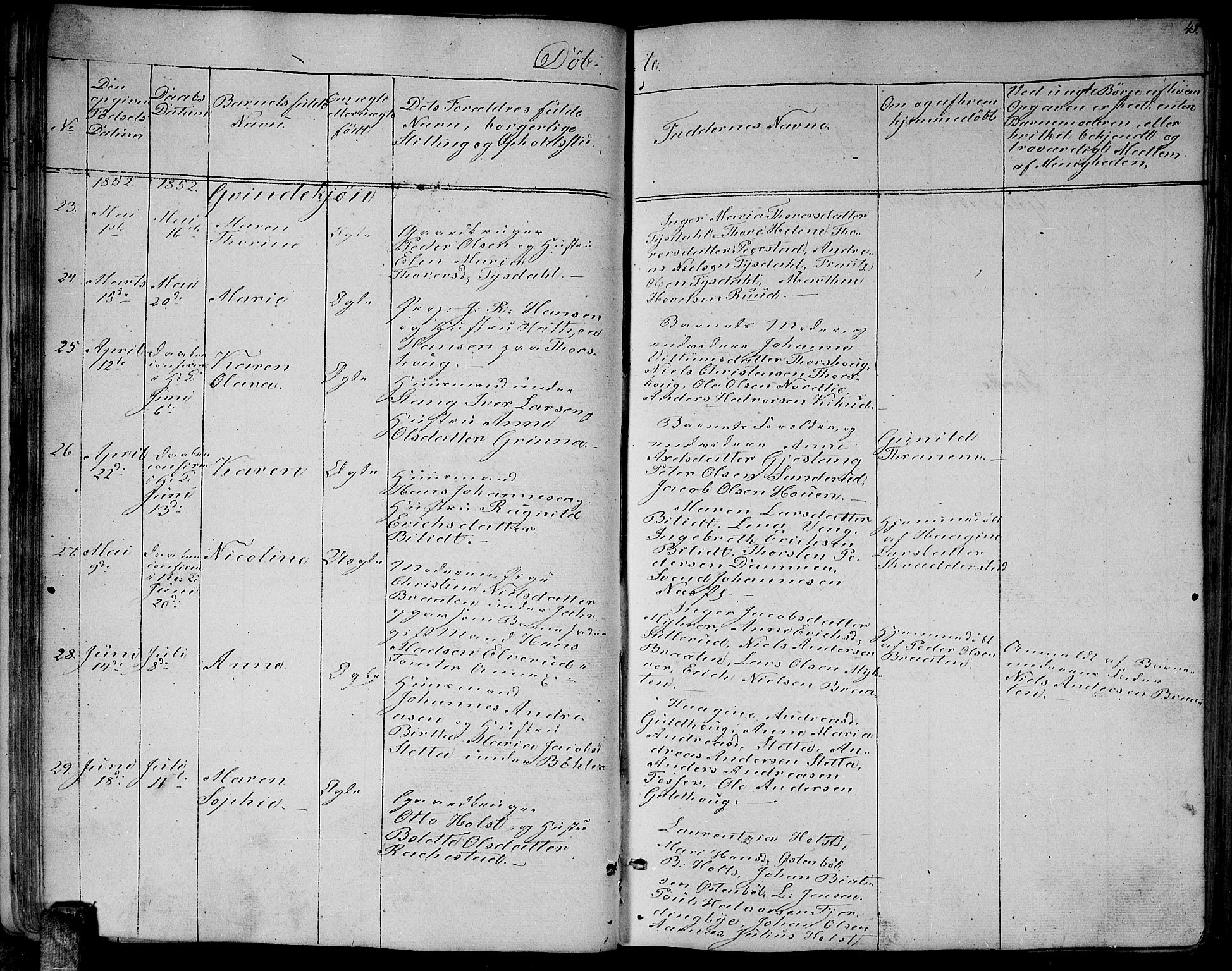 Enebakk prestekontor Kirkebøker, AV/SAO-A-10171c/G/Ga/L0004: Klokkerbok nr. I 4, 1850-1866, s. 45