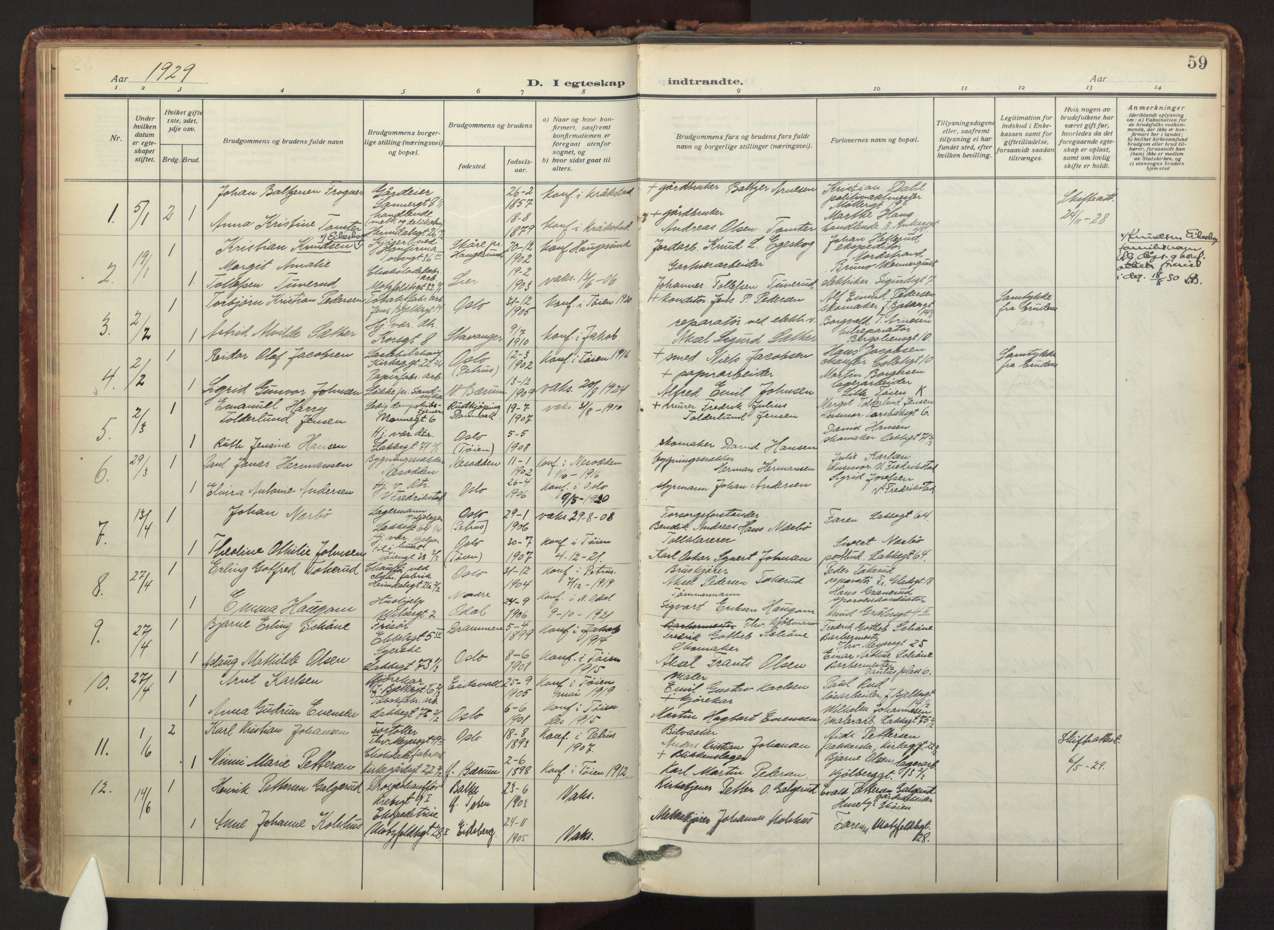 Tøyen prestekontor Kirkebøker, AV/SAO-A-10167a/F/Fa/L0003: Ministerialbok nr. I 3, 1917-1933, s. 59