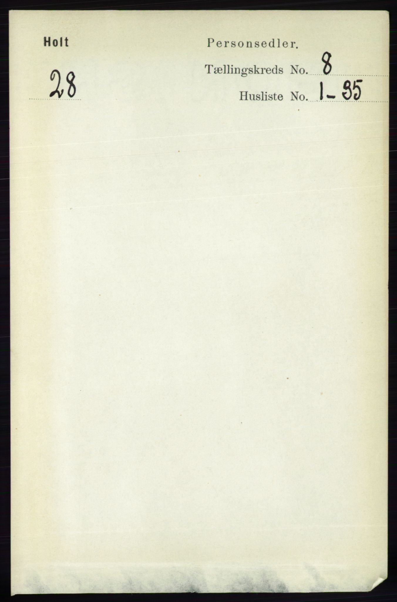 RA, Folketelling 1891 for 0914 Holt herred, 1891, s. 3527