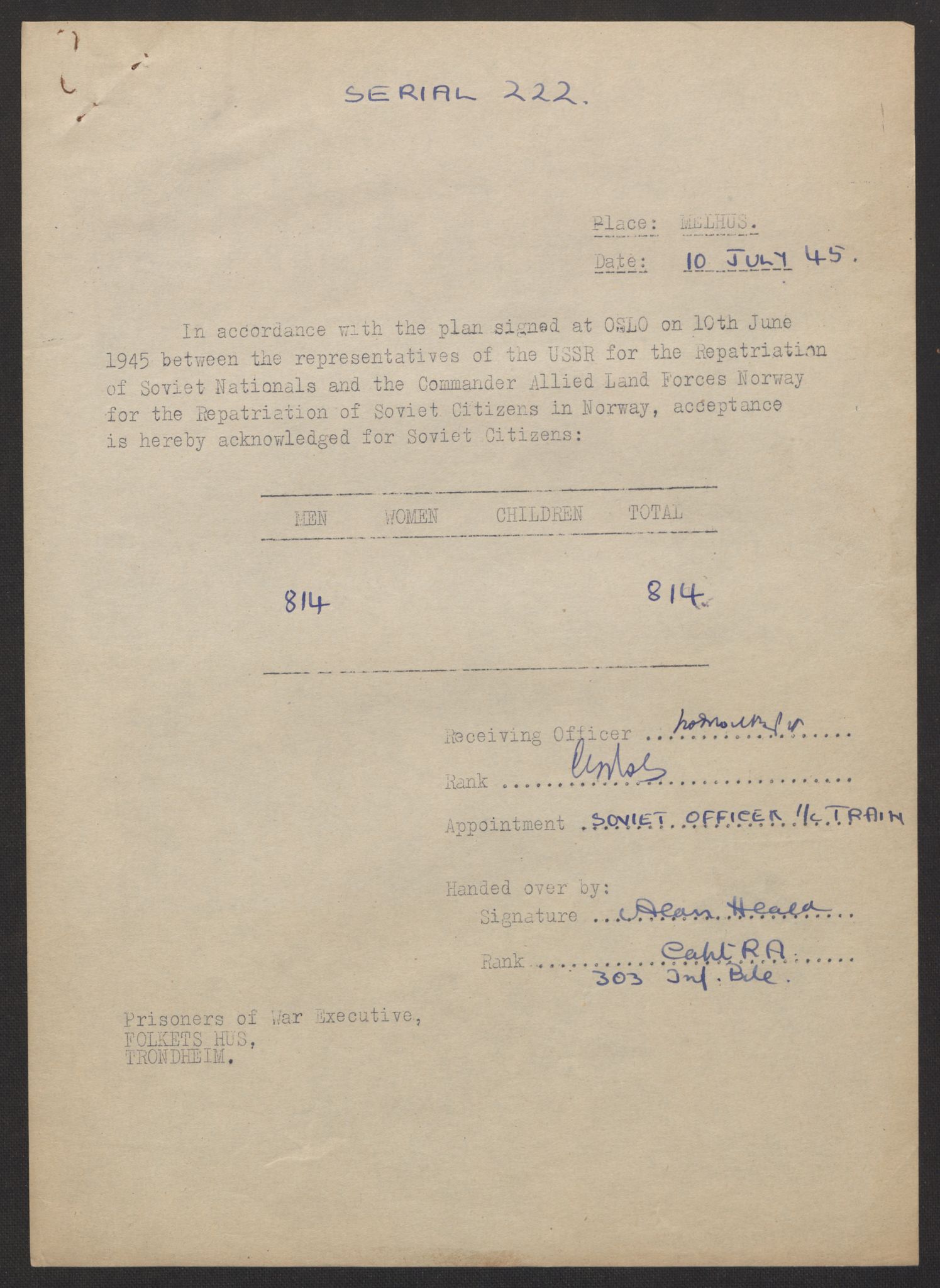 Flyktnings- og fangedirektoratet, Repatrieringskontoret, AV/RA-S-1681/D/Db/L0017: Displaced Persons (DPs) og sivile tyskere, 1945-1948, s. 5