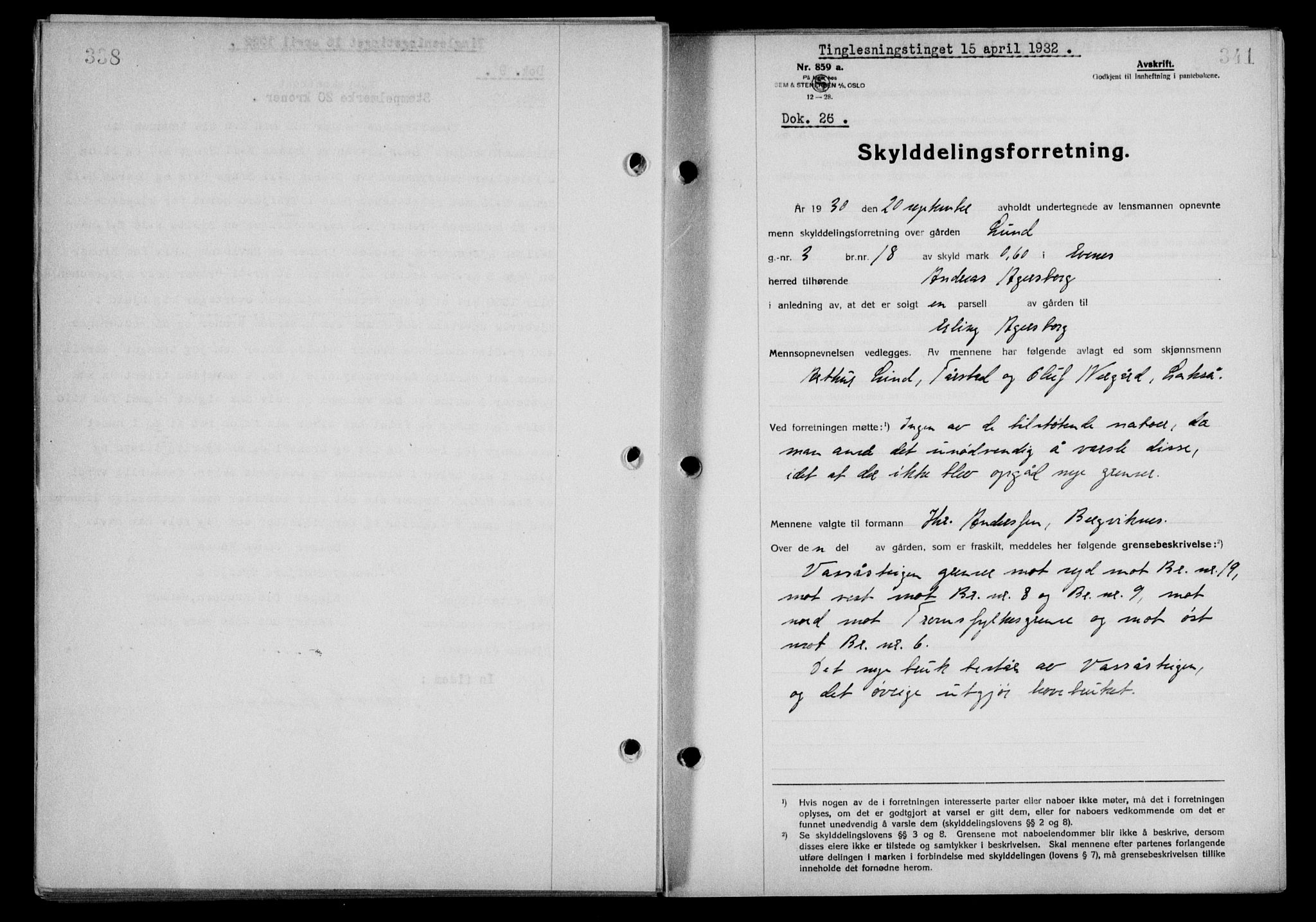 Steigen og Ofoten sorenskriveri, SAT/A-0030/1/2/2C/L0020/0002: Pantebok nr. 23 og 25-I, 1932-1932, Tingl.dato: 15.04.1932