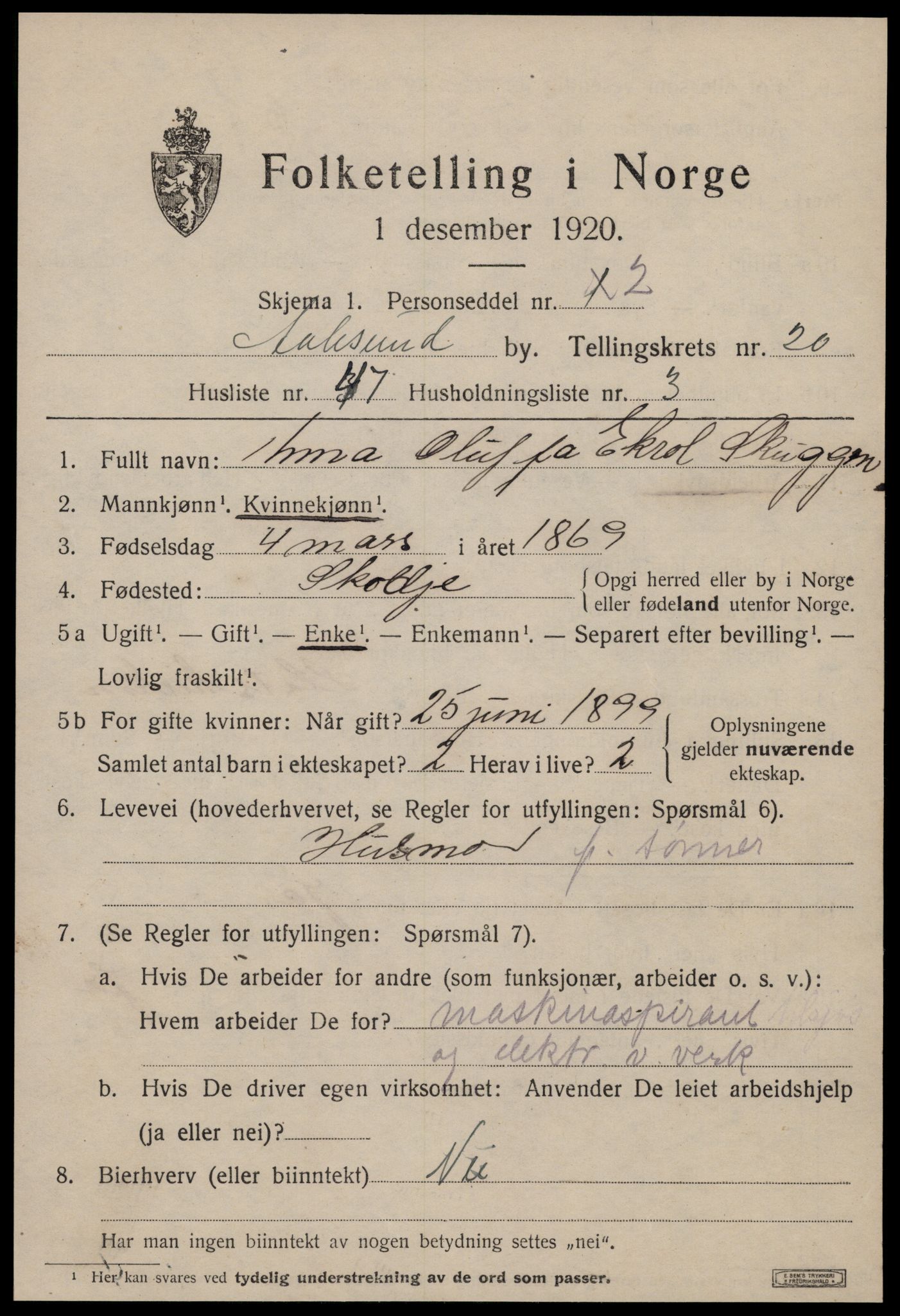 SAT, Folketelling 1920 for 1501 Ålesund kjøpstad, 1920, s. 39372