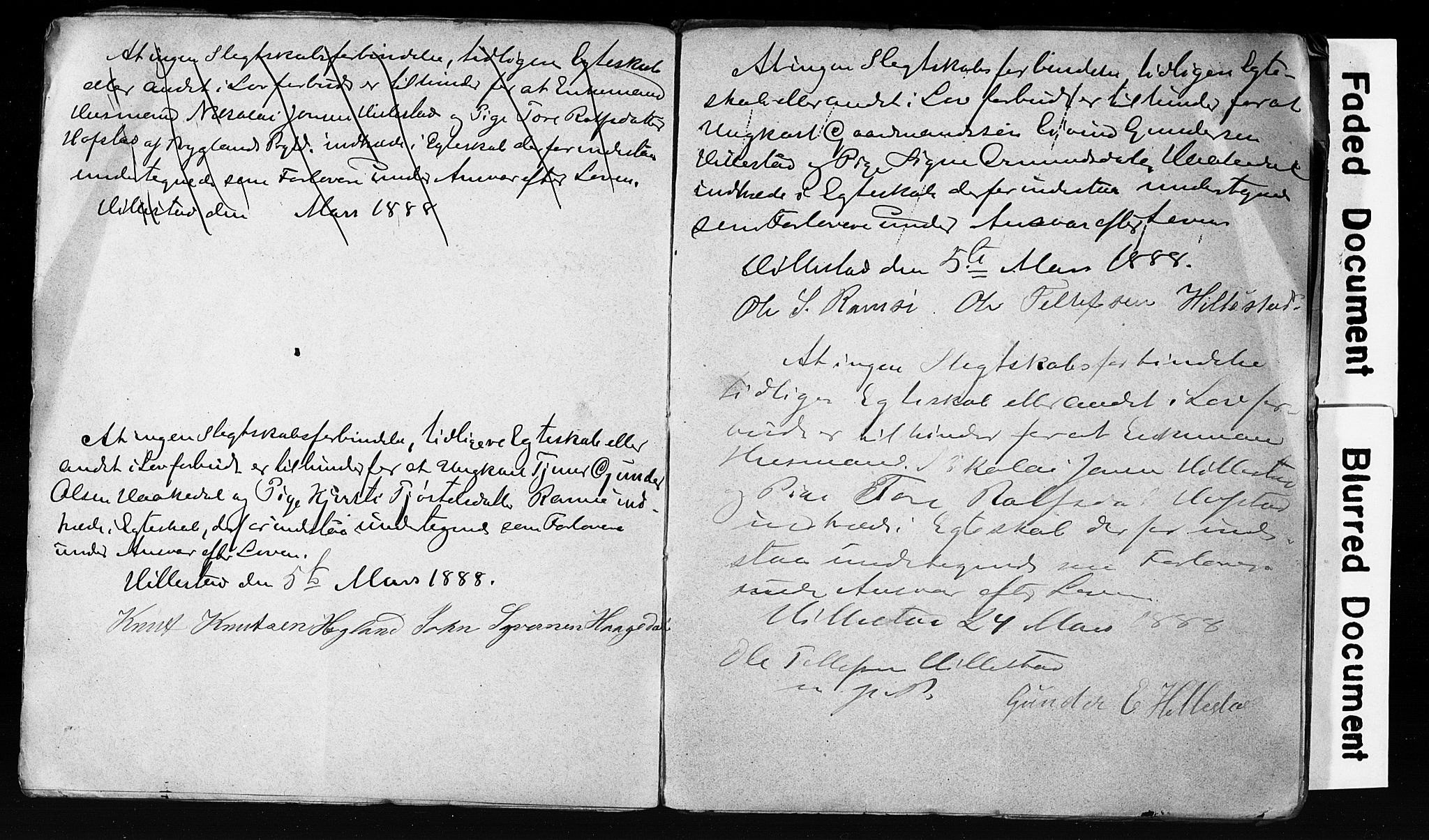 Åmli sokneprestkontor, AV/SAK-1111-0050/F/Fe/L0003: Forlovererklæringer nr. A VI 20, 1885-1905