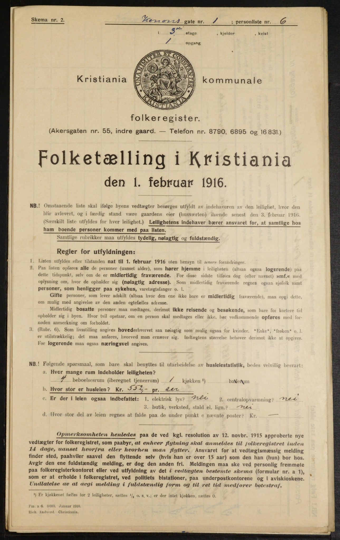 OBA, Kommunal folketelling 1.2.1916 for Kristiania, 1916, s. 54121