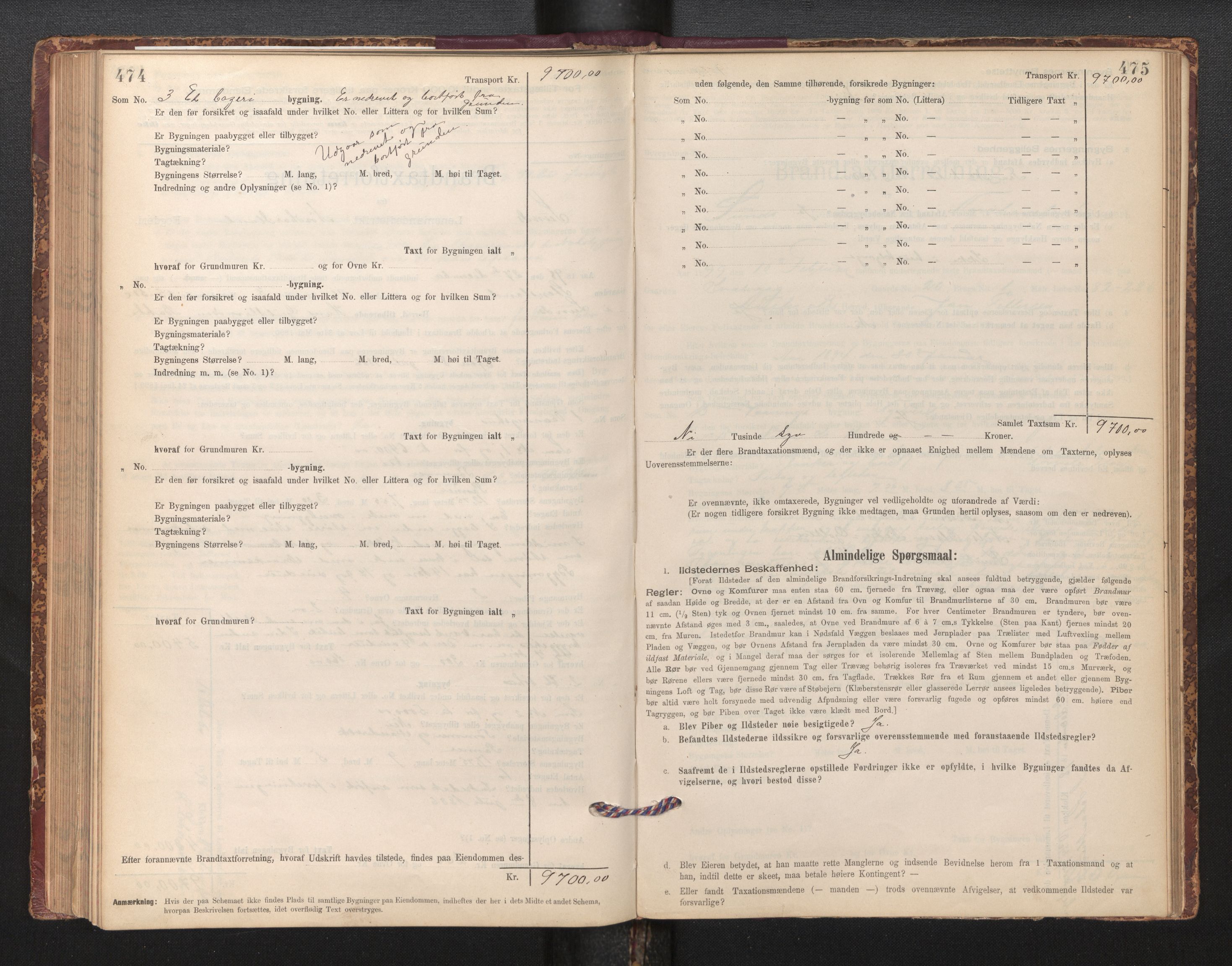 Lensmannen i Sund og Austevoll, AV/SAB-A-35201/0012/L0003: Branntakstprotokoll, skjematakst, 1894-1917, s. 474-475