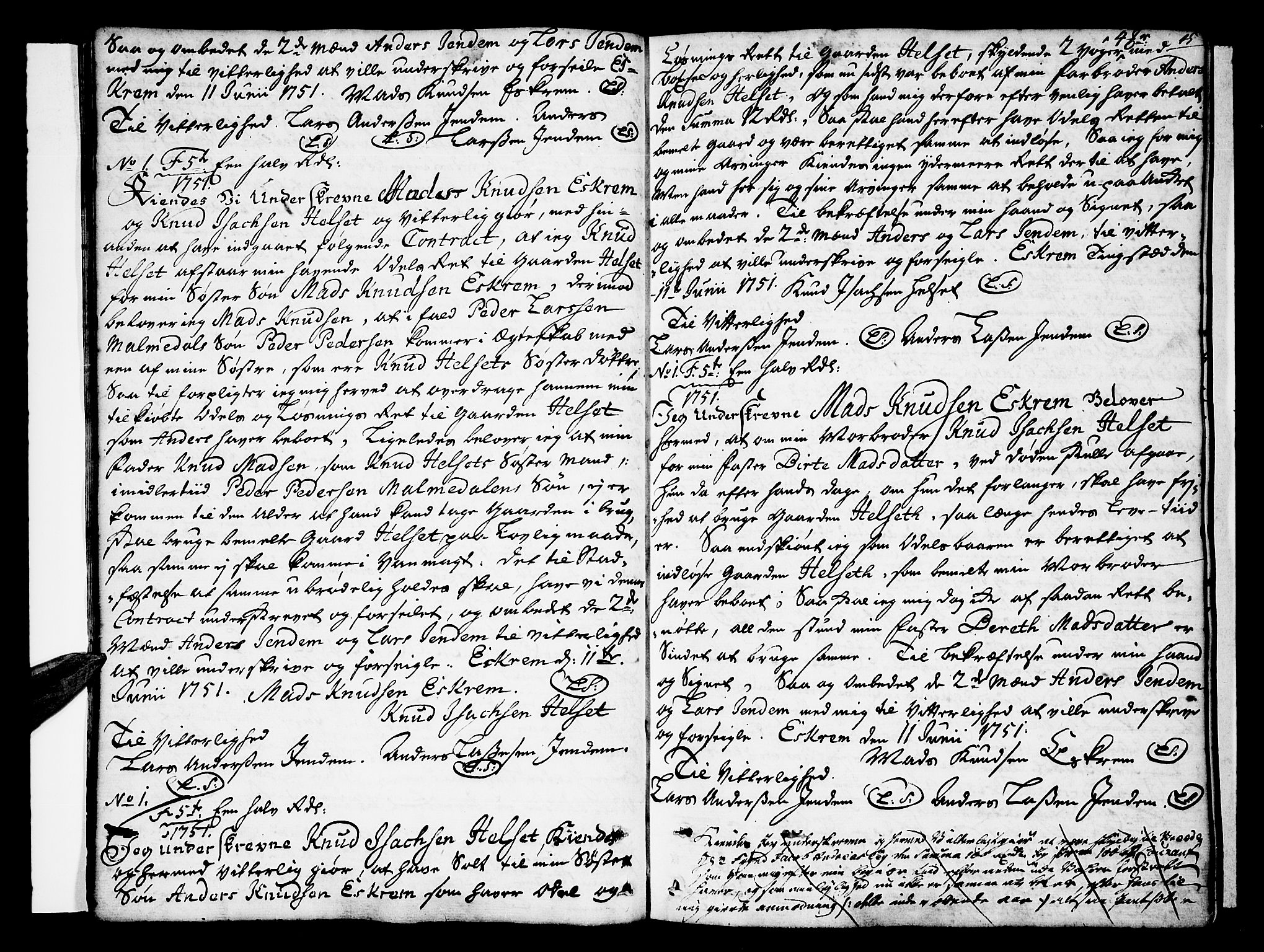 Romsdal sorenskriveri, SAT/A-4149/1/2/2C/L0003: Pantebok nr. 3, 1747-1767, s. 45