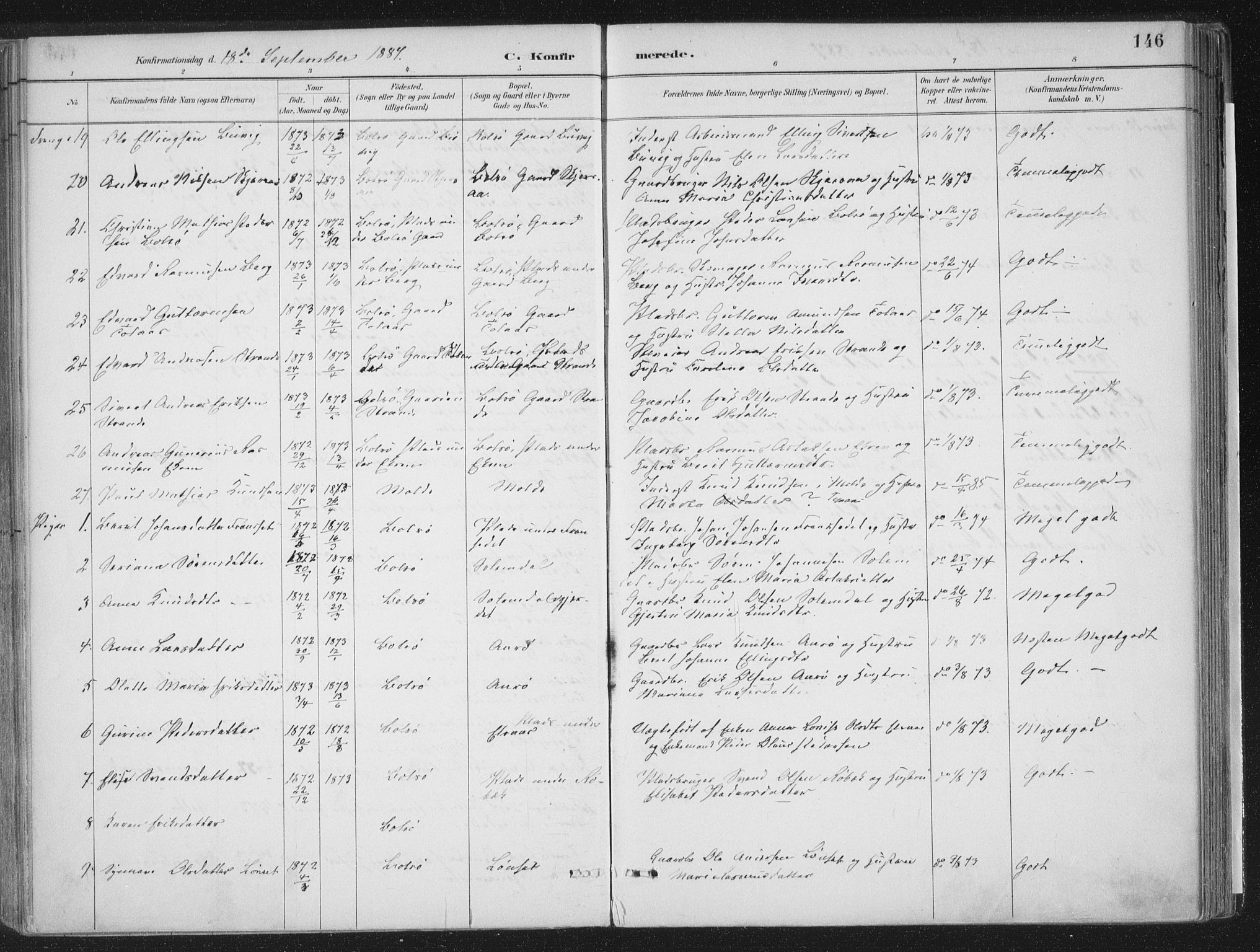 Ministerialprotokoller, klokkerbøker og fødselsregistre - Møre og Romsdal, SAT/A-1454/555/L0658: Ministerialbok nr. 555A09, 1887-1917, s. 146