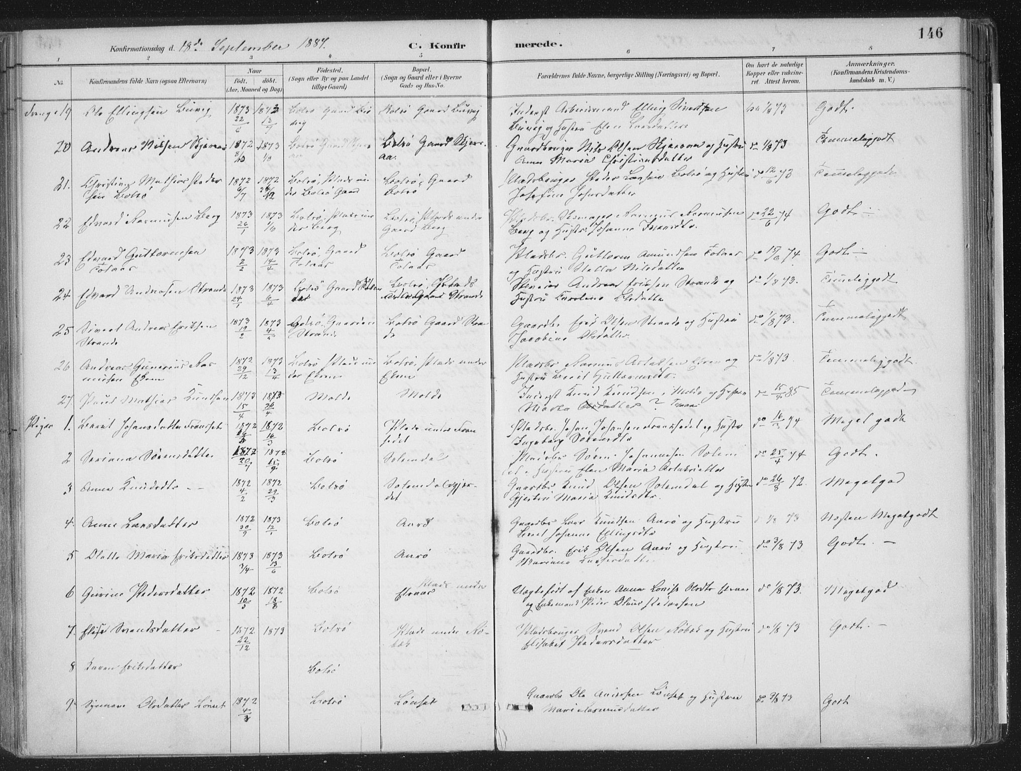 Ministerialprotokoller, klokkerbøker og fødselsregistre - Møre og Romsdal, AV/SAT-A-1454/555/L0658: Ministerialbok nr. 555A09, 1887-1917, s. 146