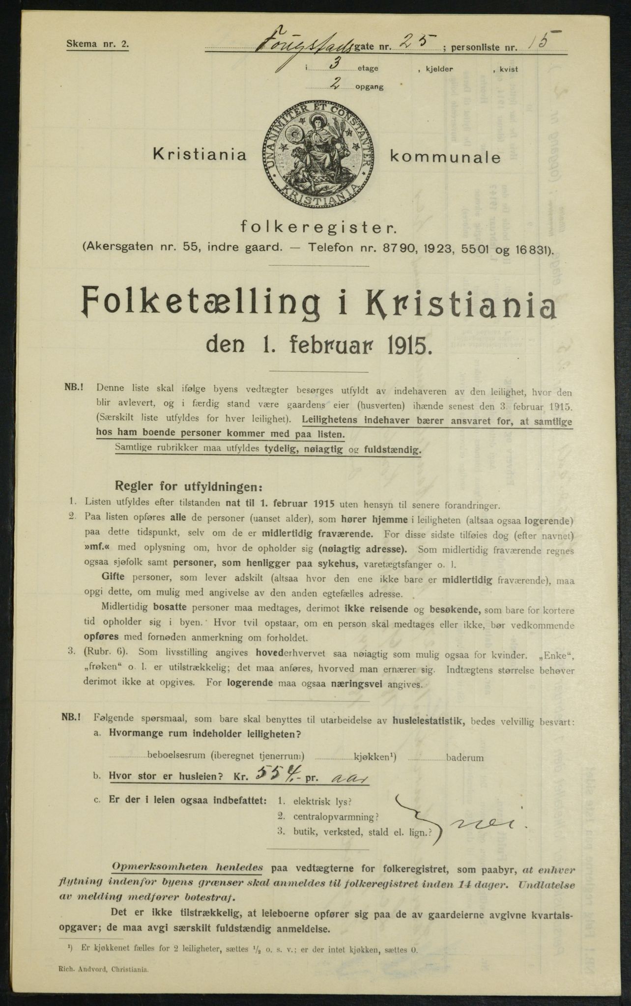 OBA, Kommunal folketelling 1.2.1915 for Kristiania, 1915, s. 24919