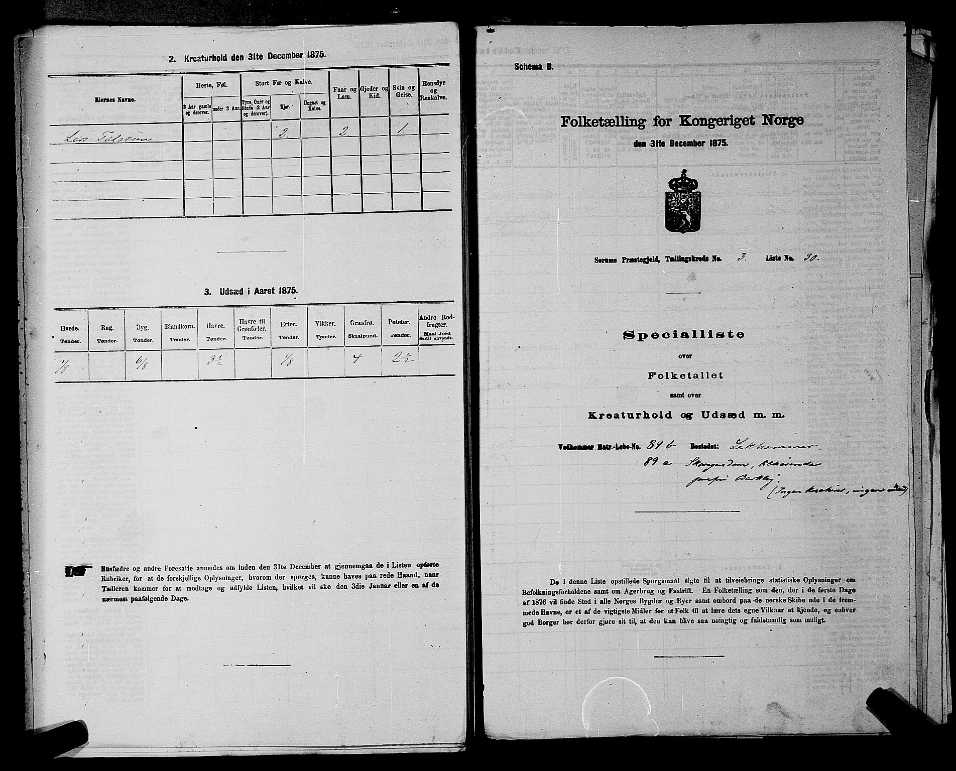 RA, Folketelling 1875 for 0226P Sørum prestegjeld, 1875, s. 455