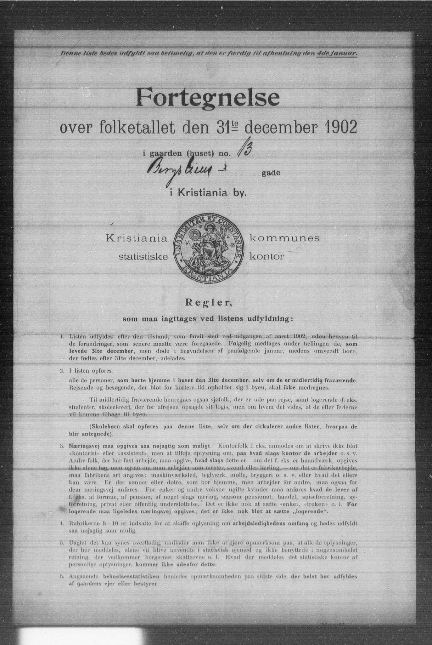 OBA, Kommunal folketelling 31.12.1902 for Kristiania kjøpstad, 1902, s. 921