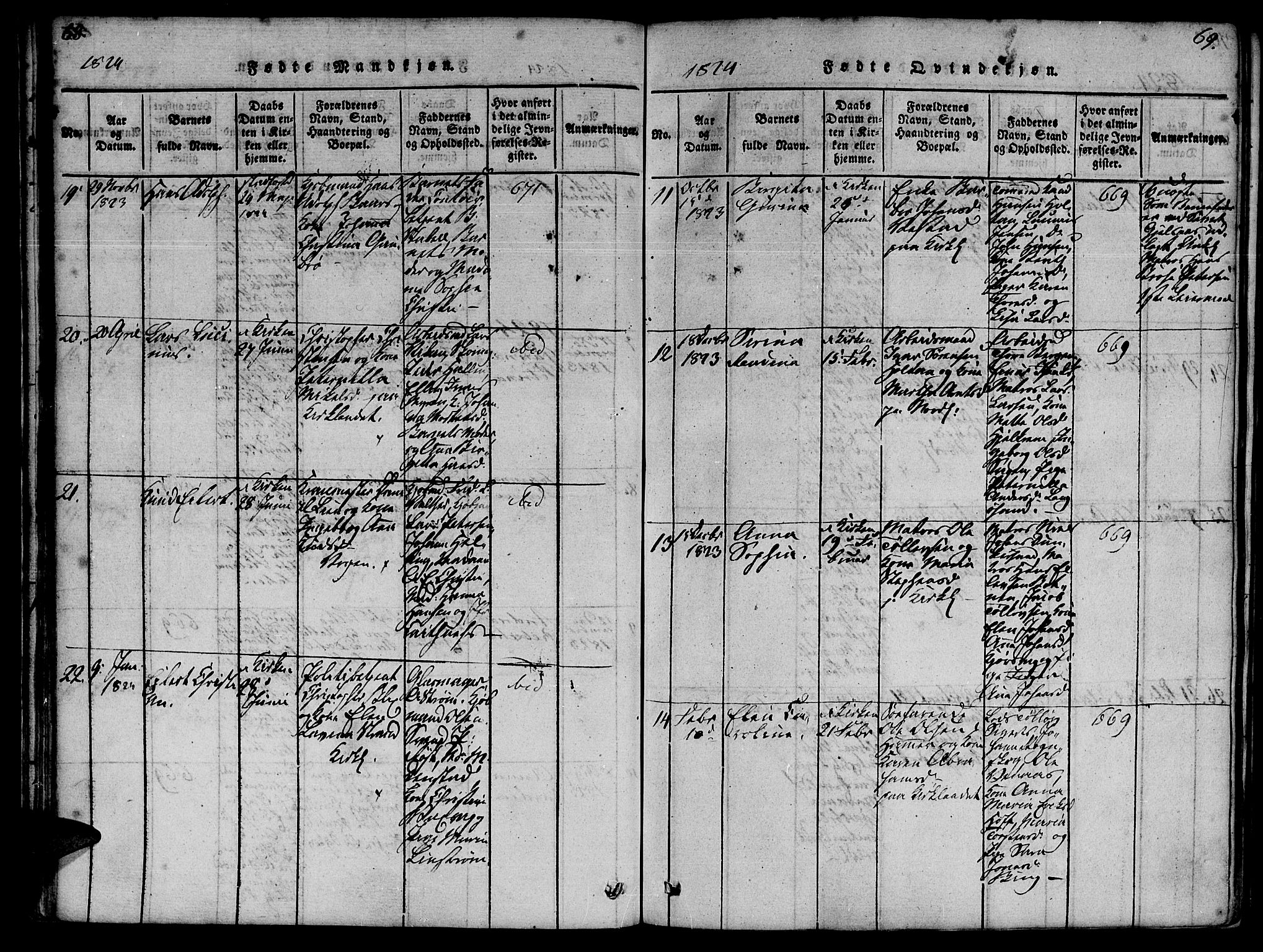 Ministerialprotokoller, klokkerbøker og fødselsregistre - Møre og Romsdal, SAT/A-1454/572/L0842: Ministerialbok nr. 572A05, 1819-1832, s. 68-69