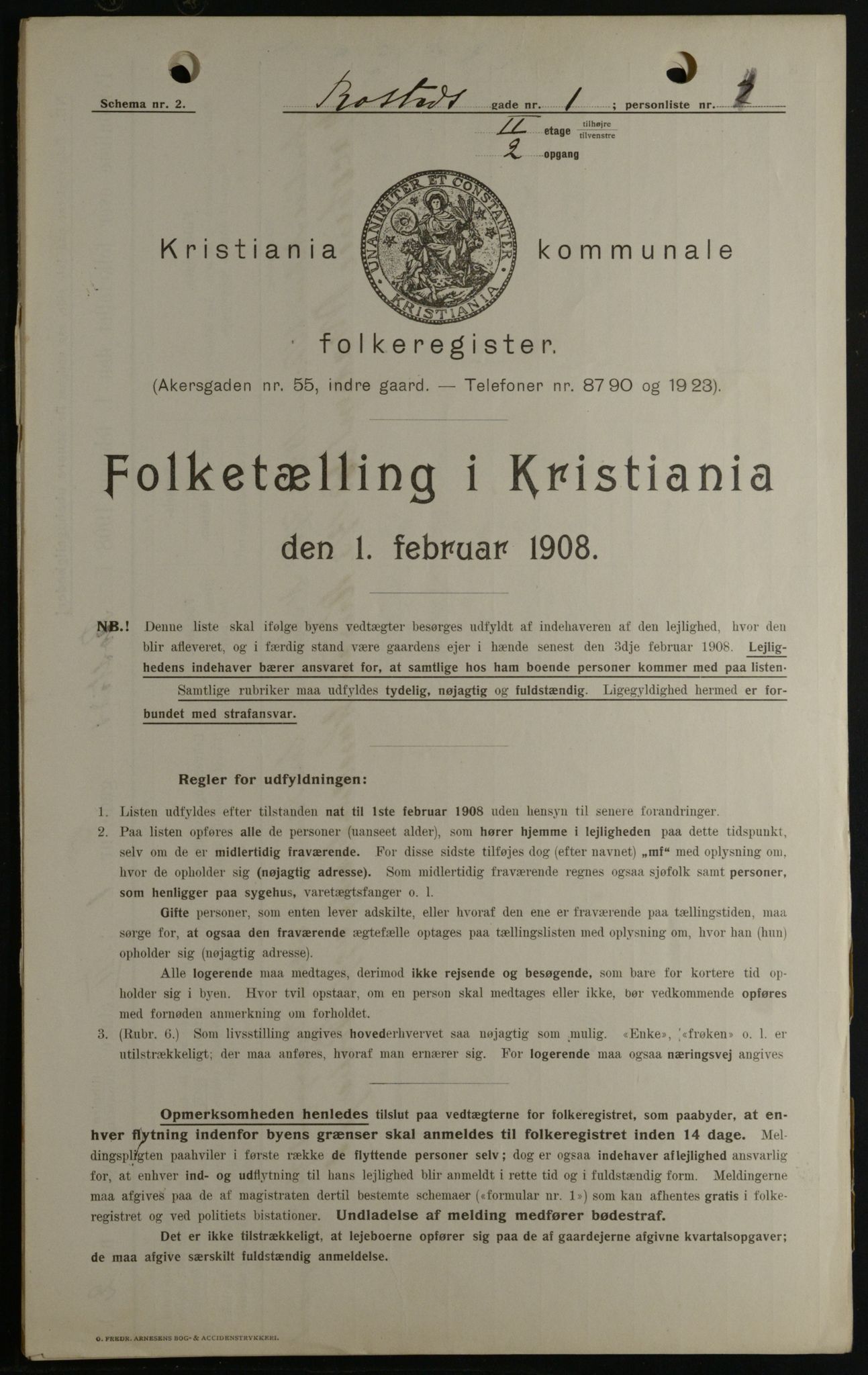 OBA, Kommunal folketelling 1.2.1908 for Kristiania kjøpstad, 1908, s. 75667