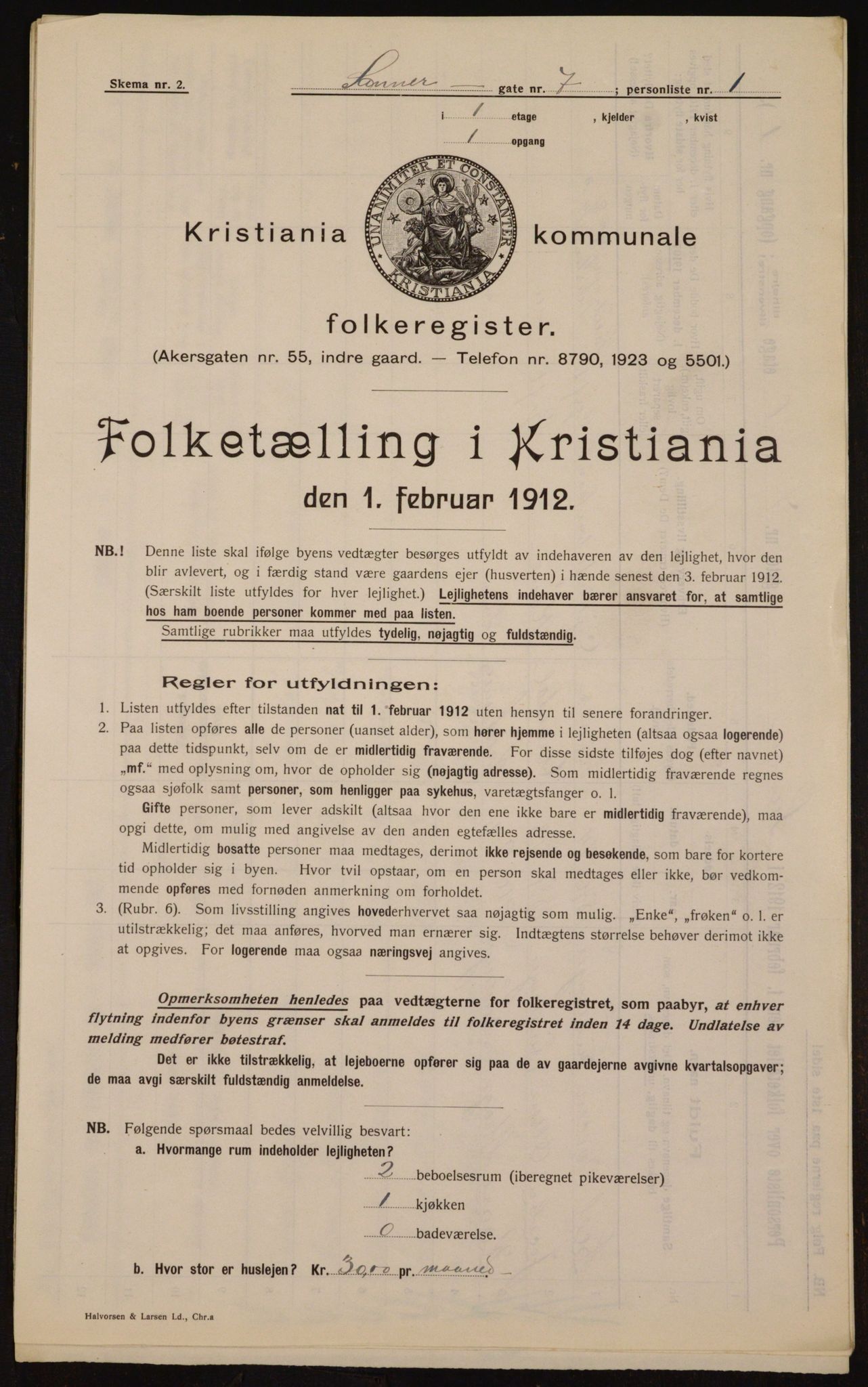 OBA, Kommunal folketelling 1.2.1912 for Kristiania, 1912, s. 88721