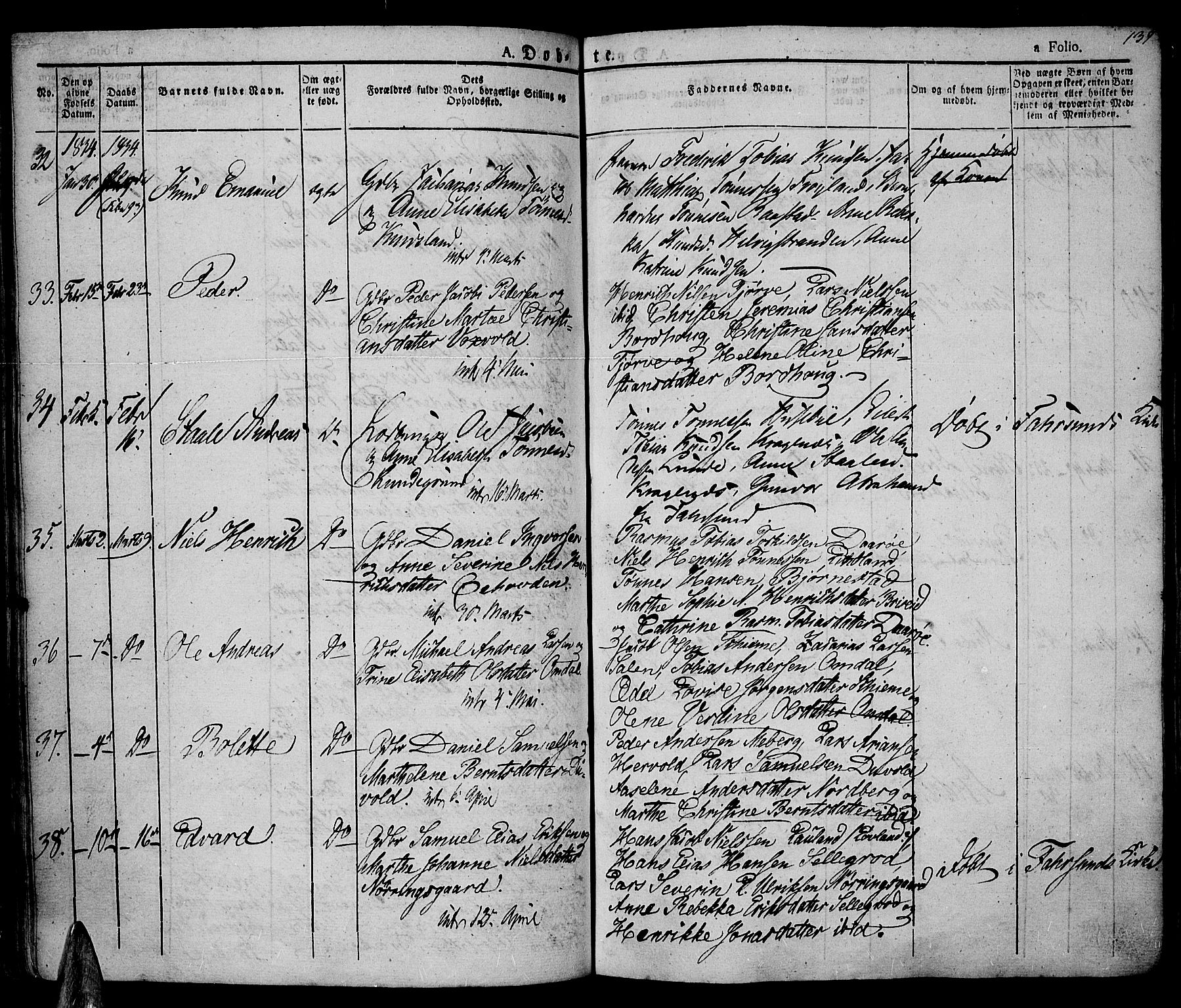 Lista sokneprestkontor, AV/SAK-1111-0027/F/Fa/L0008: Ministerialbok nr. A 8, 1823-1835, s. 139