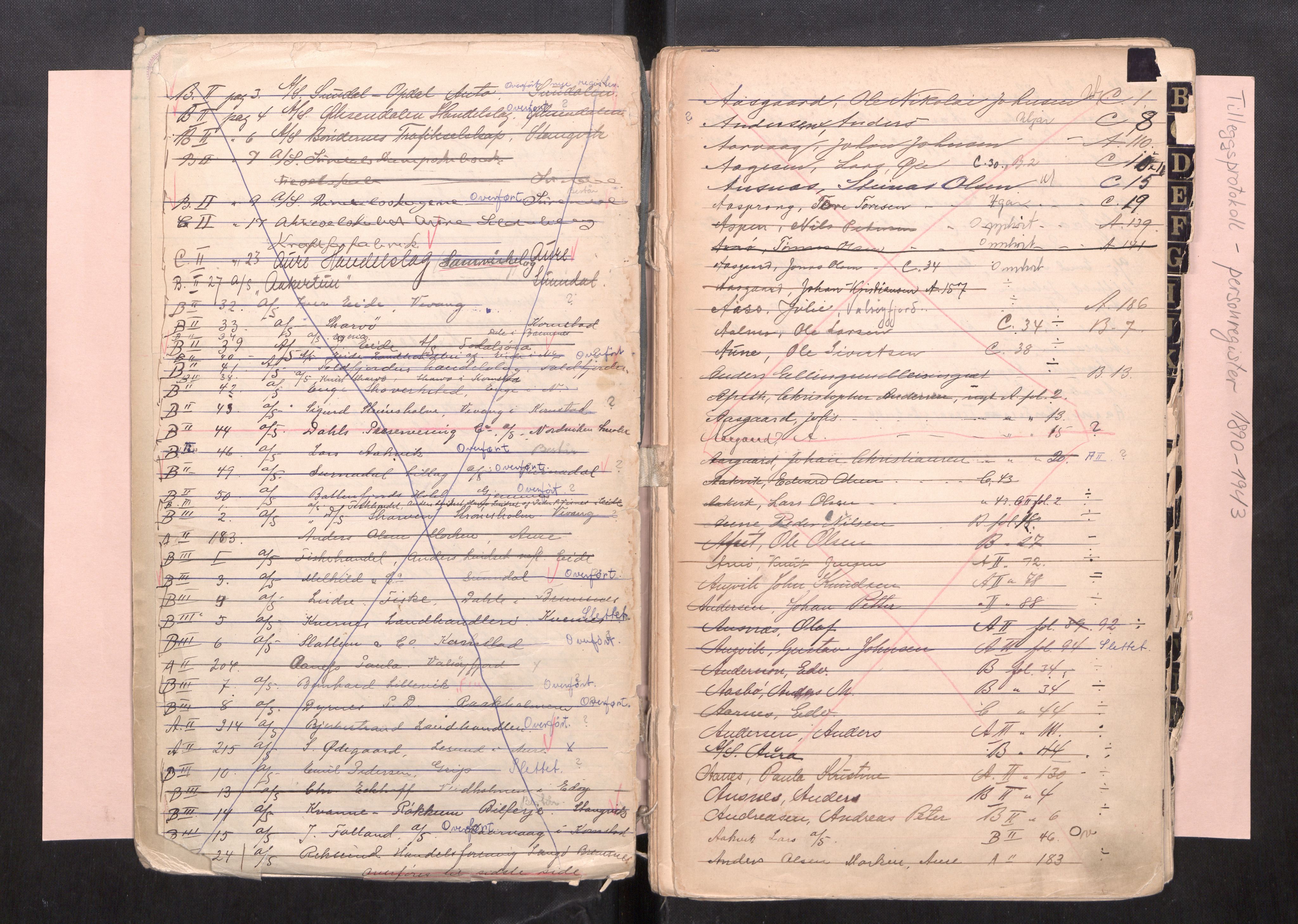 Nordmøre sorenskriveri, AV/SAT-A-4132/3/J/Ja/Jab/L0001: Register til firmaregister, 1890-1943, s. 4