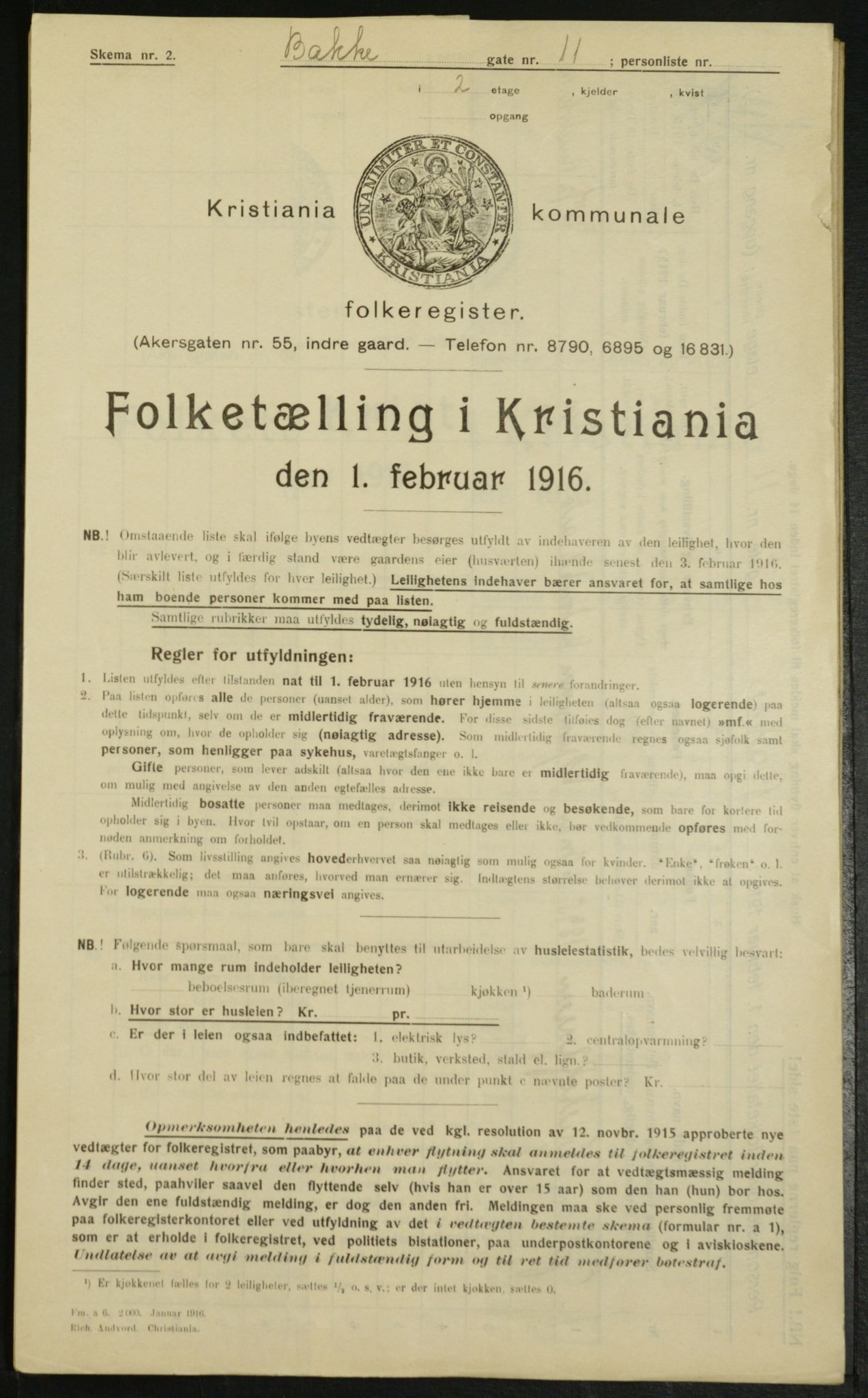 OBA, Kommunal folketelling 1.2.1916 for Kristiania, 1916, s. 2841