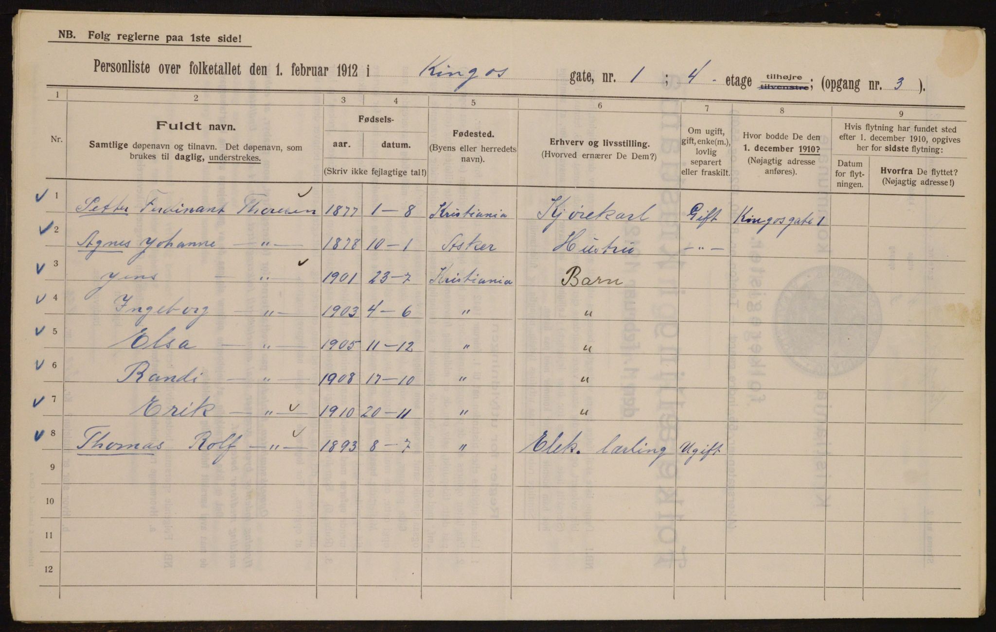 OBA, Kommunal folketelling 1.2.1912 for Kristiania, 1912, s. 49780