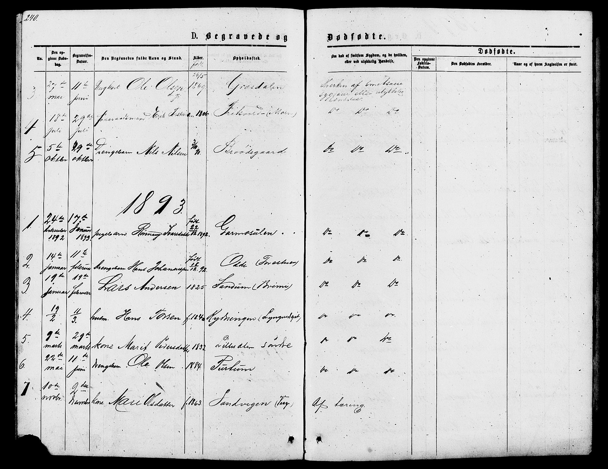 Lom prestekontor, AV/SAH-PREST-070/L/L0005: Klokkerbok nr. 5, 1876-1901, s. 240-241
