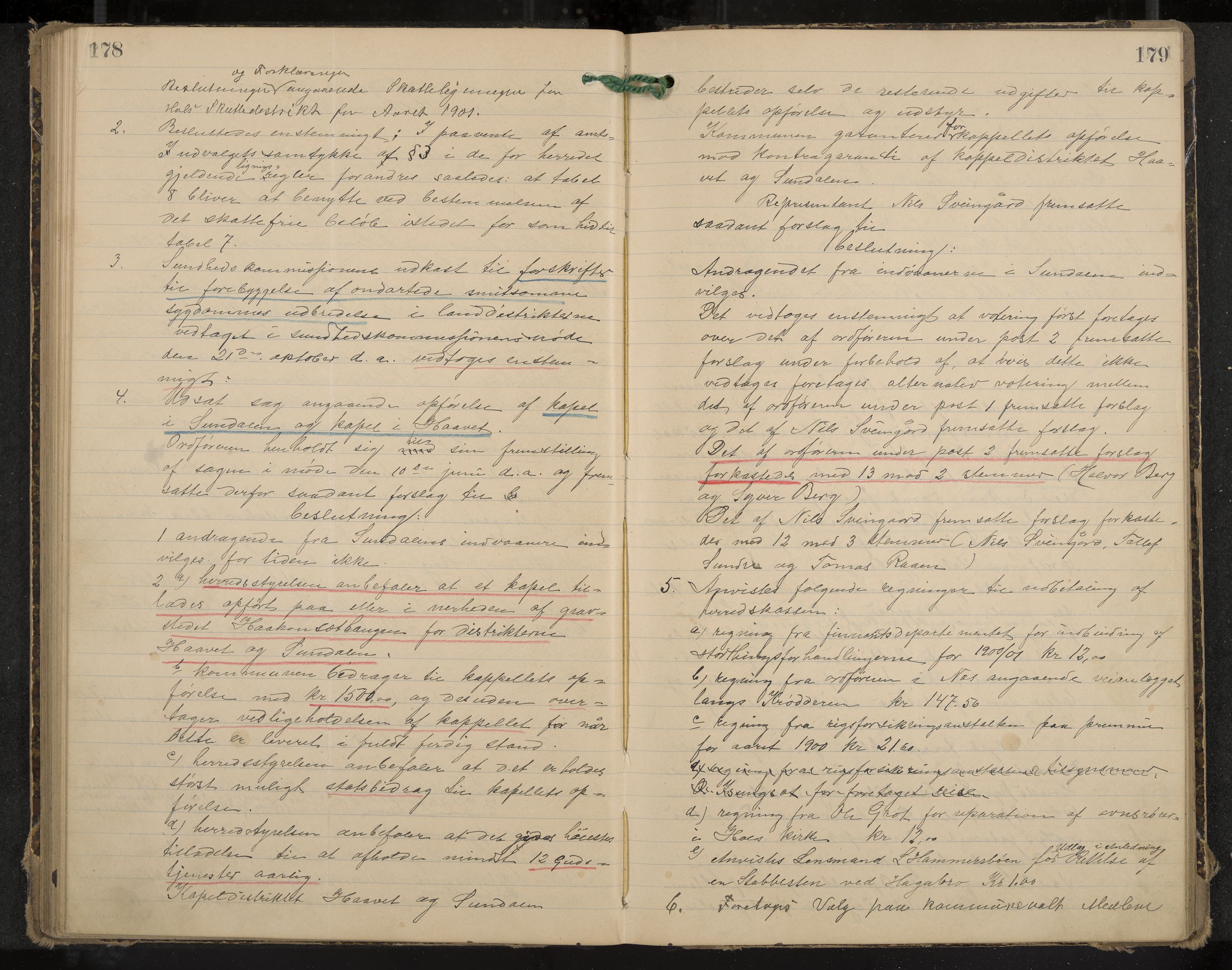 Hol formannskap og sentraladministrasjon, IKAK/0620021-1/A/L0003: Møtebok, 1897-1904, s. 178-179