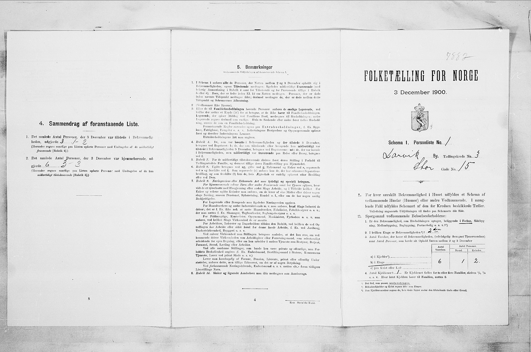 RA, Folketelling 1900 for 0707 Larvik kjøpstad, 1900, s. 238